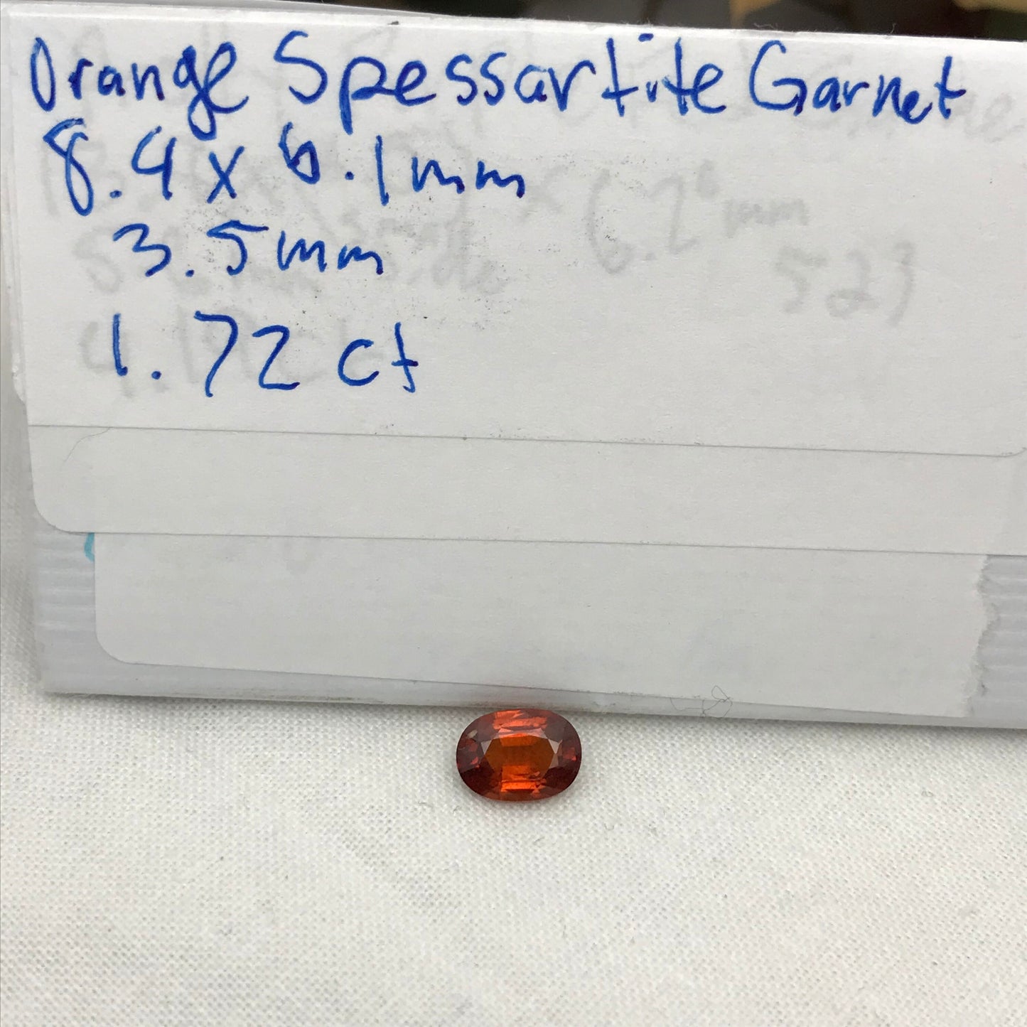 1.72 carat Natural Orange Spessartite Garnet, 8.5x6mm Red Orange Red Faceted Garnet