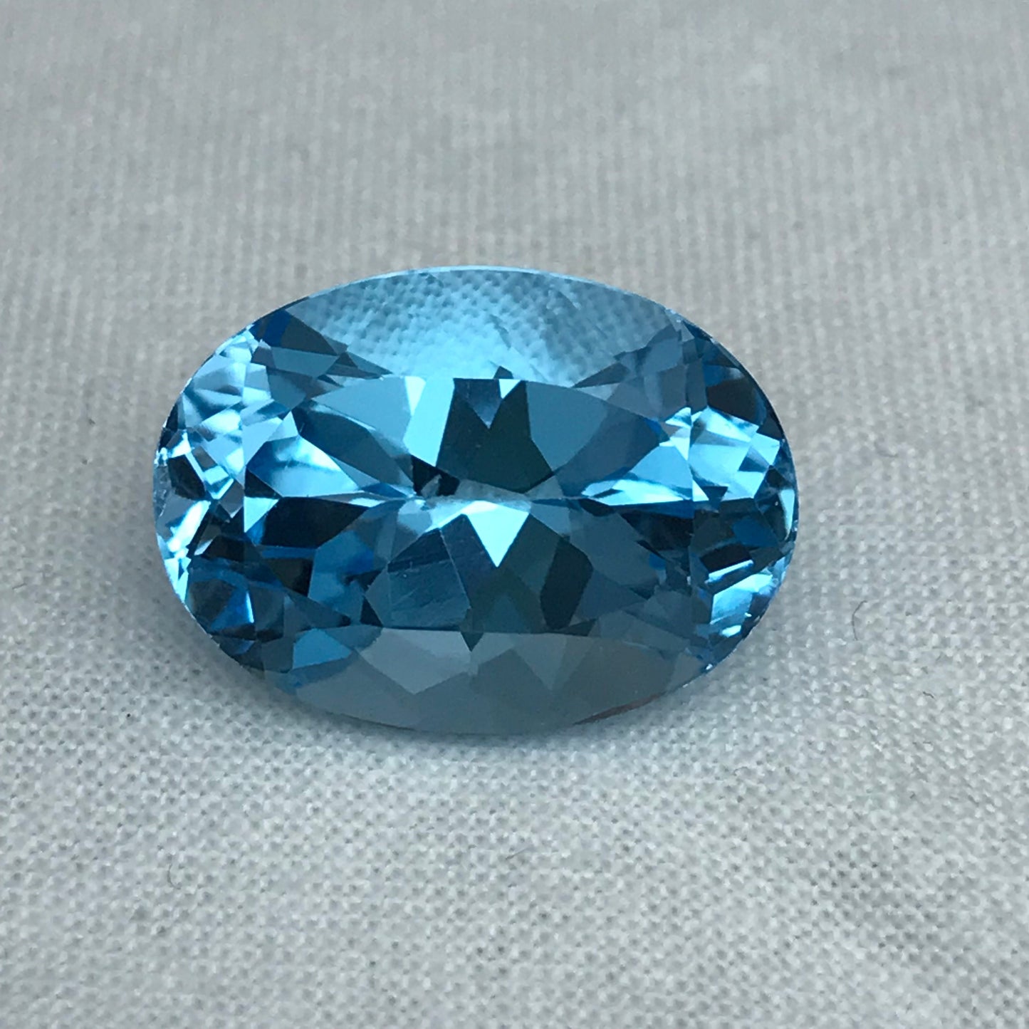 18 carat Blue Topaz -Chipped, 18x13mm Oval Worn Faceted Discount Gemstone, Reclaimed/Recycled Imperfect Gem,