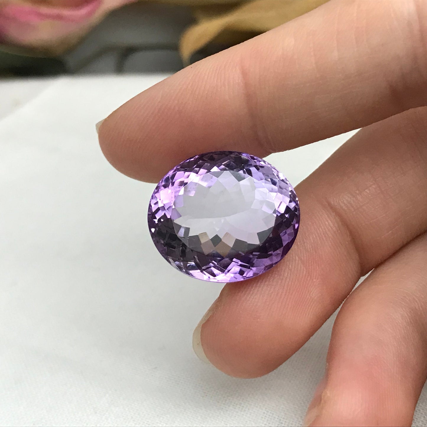 26.87 Carat Purple Amethyst 20x17.5mm Oval Cut Large Loose Gemstone, Faceted February Birthstone