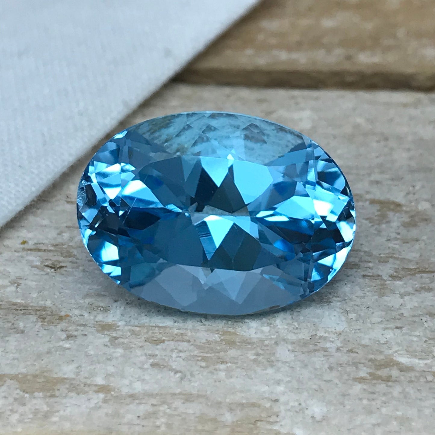 18 carat Blue Topaz -Chipped, 18x13mm Oval Worn Faceted Discount Gemstone, Reclaimed/Recycled Imperfect Gem,