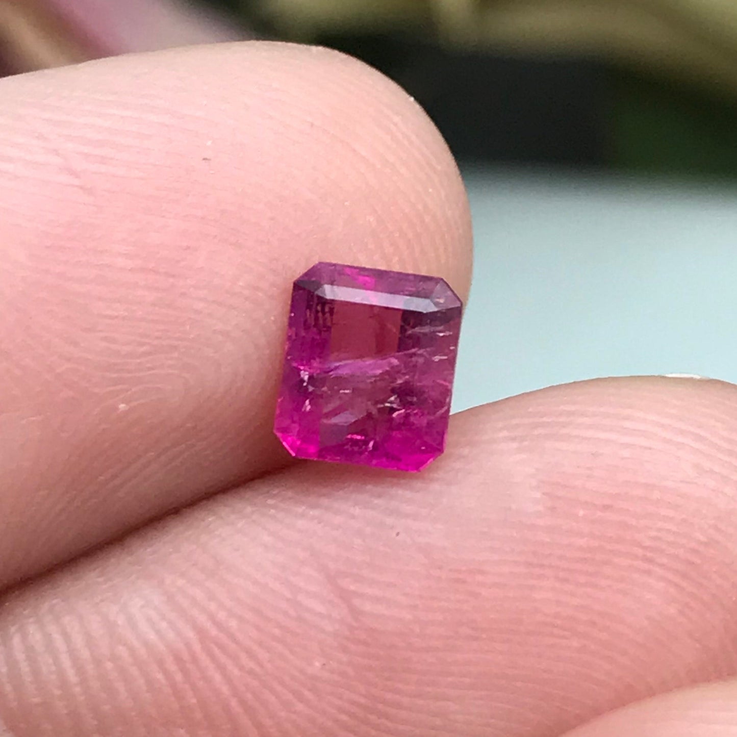 0.61 Carat Natural Red Beryl 5.75x5mm Emerald Cut, Wah Wah Utah Red Beryl, Bixbite