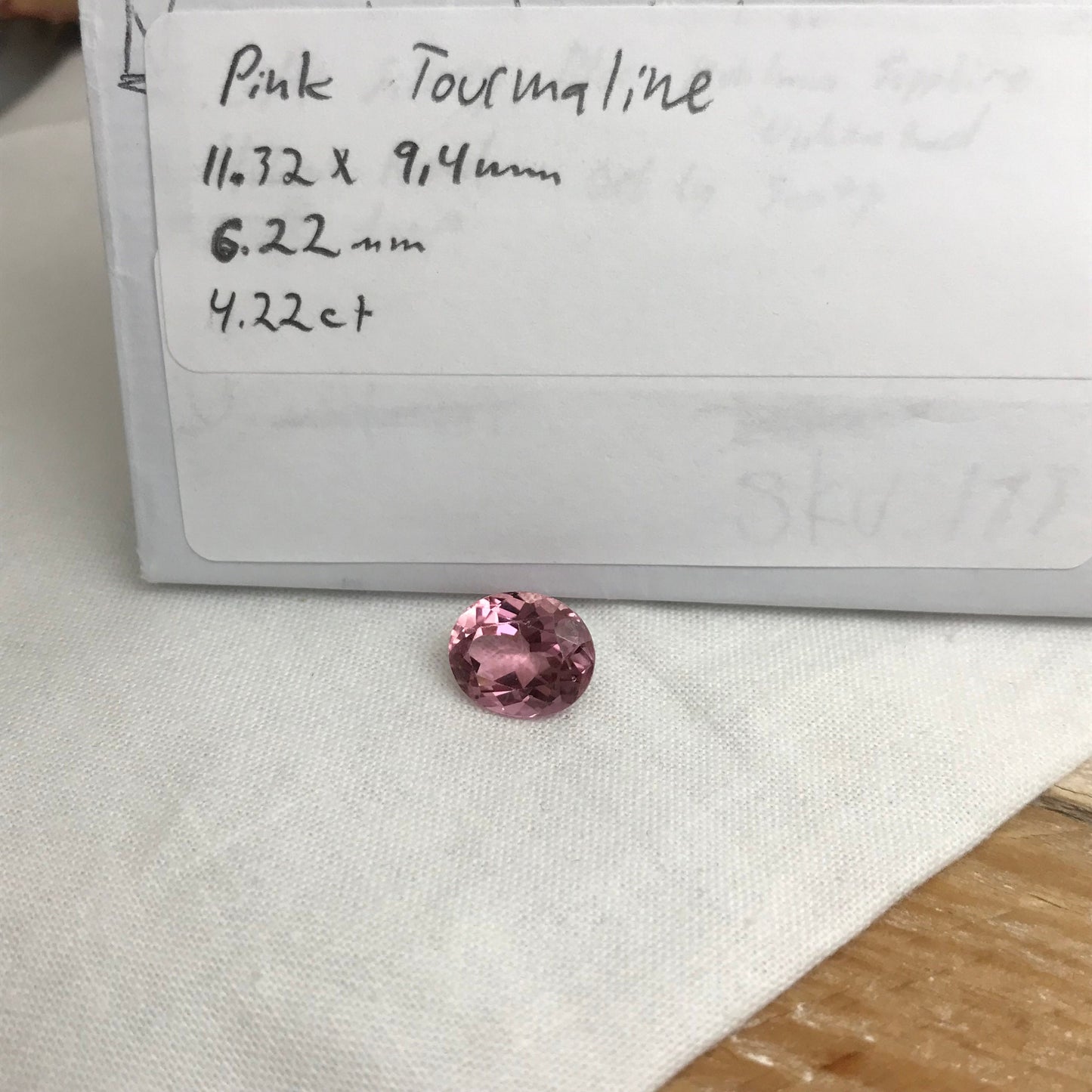 4.22 Carat Natural Pink Tourmaline 11.3x9.4mm Oval Cut, Faceted Loose Gemstone, scratched