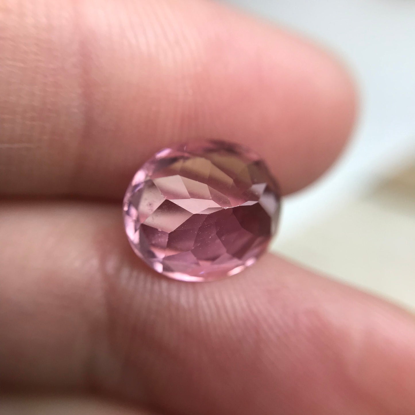 4.22 Carat Natural Pink Tourmaline 11.3x9.4mm Oval Cut, Faceted Loose Gemstone, scratched