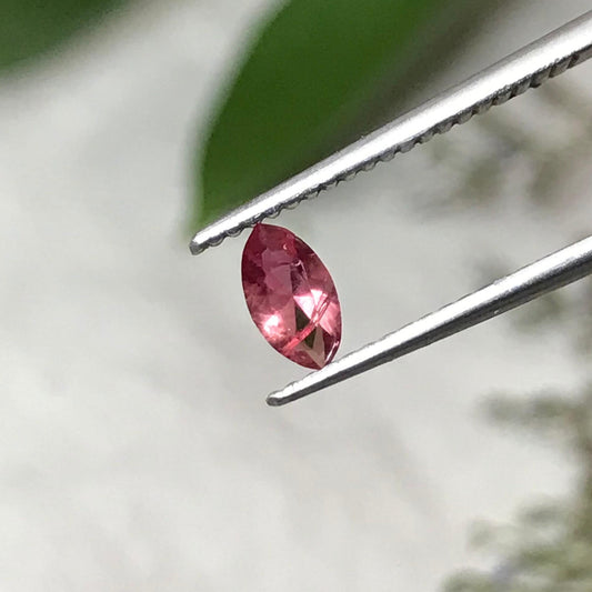0.19 Ct. Natural Red Beryl Marquise Cut, Utah Red Beryl, Faceted Bixbite, 5.9x3.3, Mixed Color Red Beryl