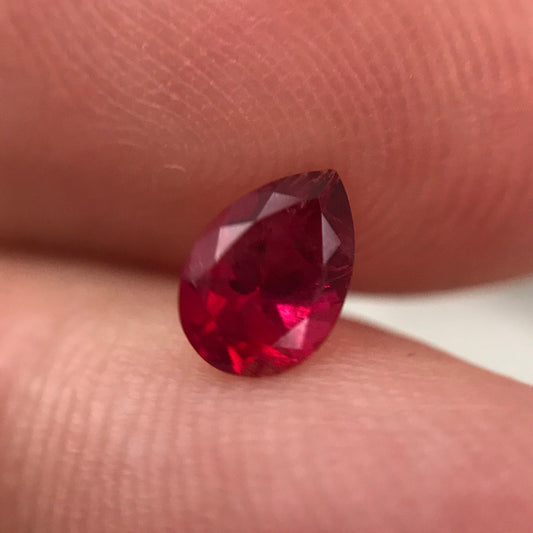 0.31 carat Red Beryl 5.74x4mm Pear Cut, Natural Utah Red Beryl, Faceted Bixbite, Rare Gemstone