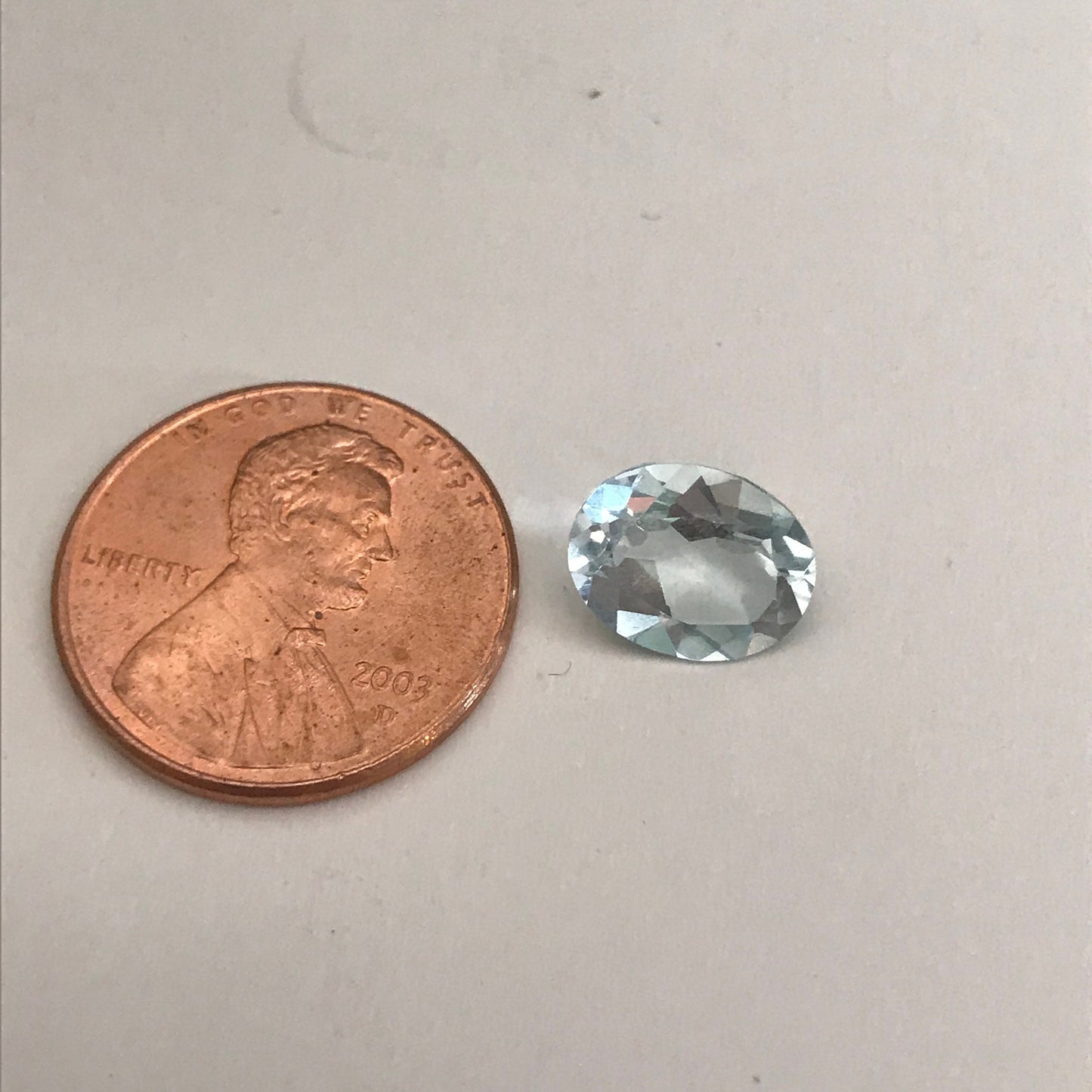 2.28 carat Light Blue Aquamarine 10x7.8mm Oval Cut, Unmounted Faceted Loose Gemstone