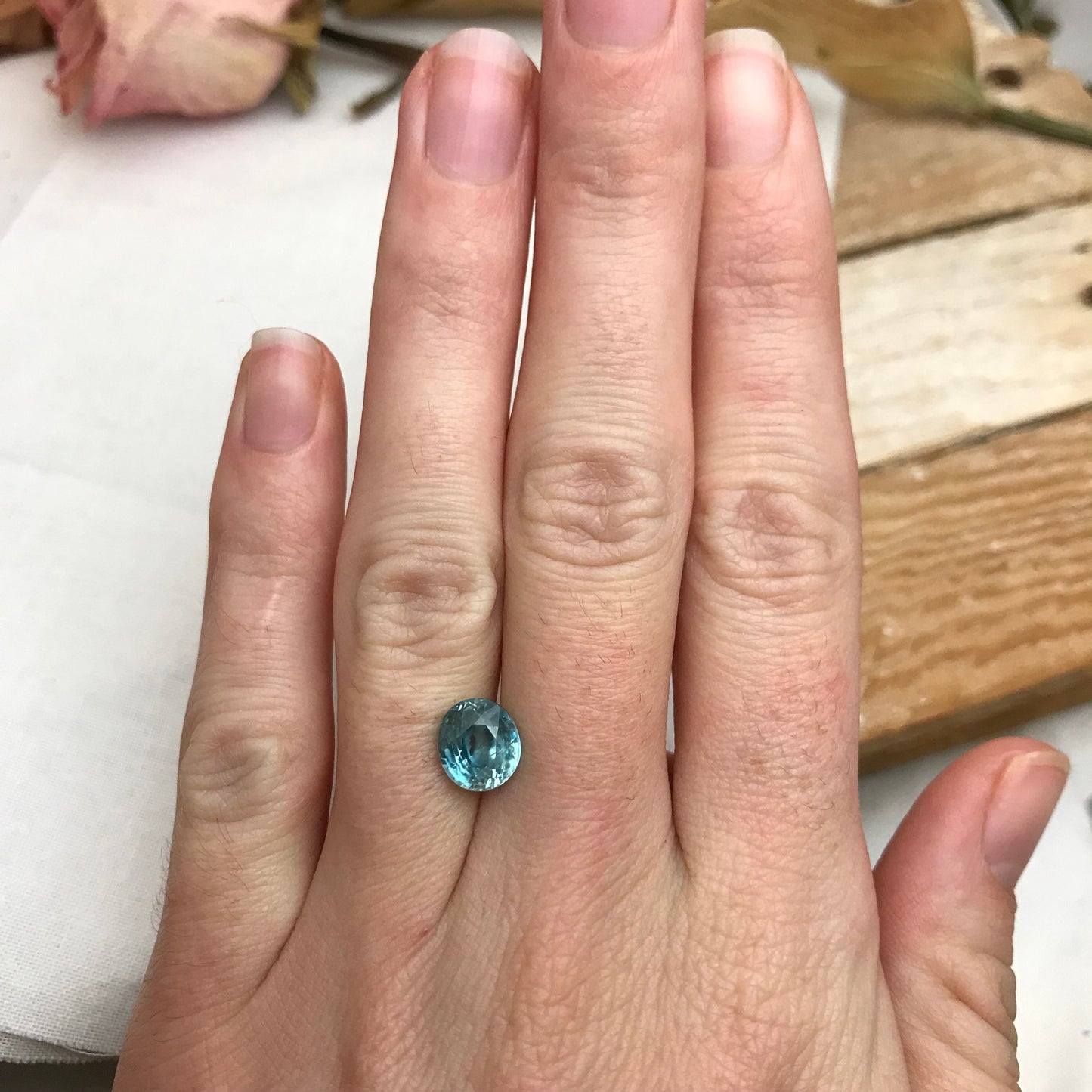 Light Blue Zircon 3.31 carat Oval cut Loose 8.3x7.4mm Included Gemstone For Jewelry Design Greenish Blue Zircon December Birthstone Natural