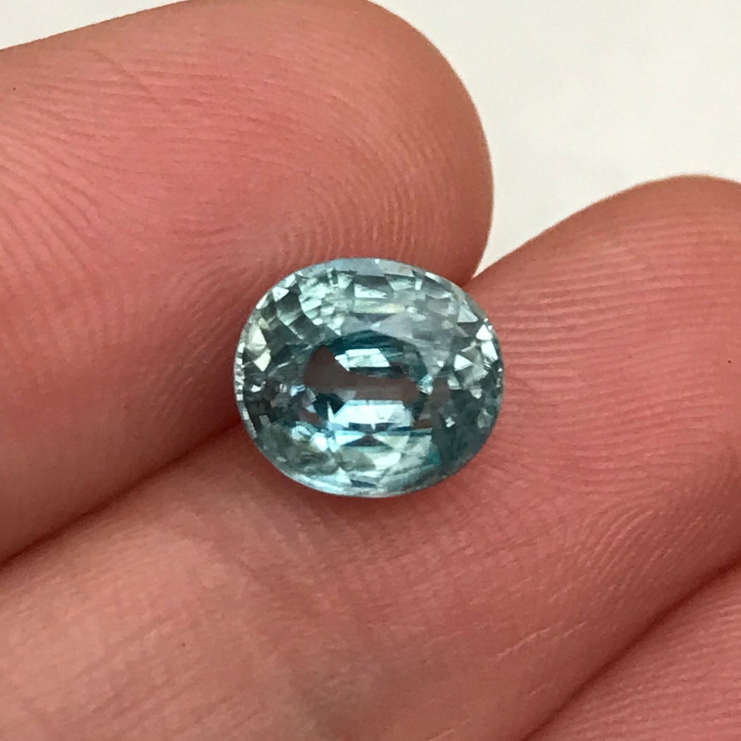 Light Blue Zircon 3.31 carat Oval cut Loose 8.3x7.4mm Included Gemstone For Jewelry Design Greenish Blue Zircon December Birthstone Natural