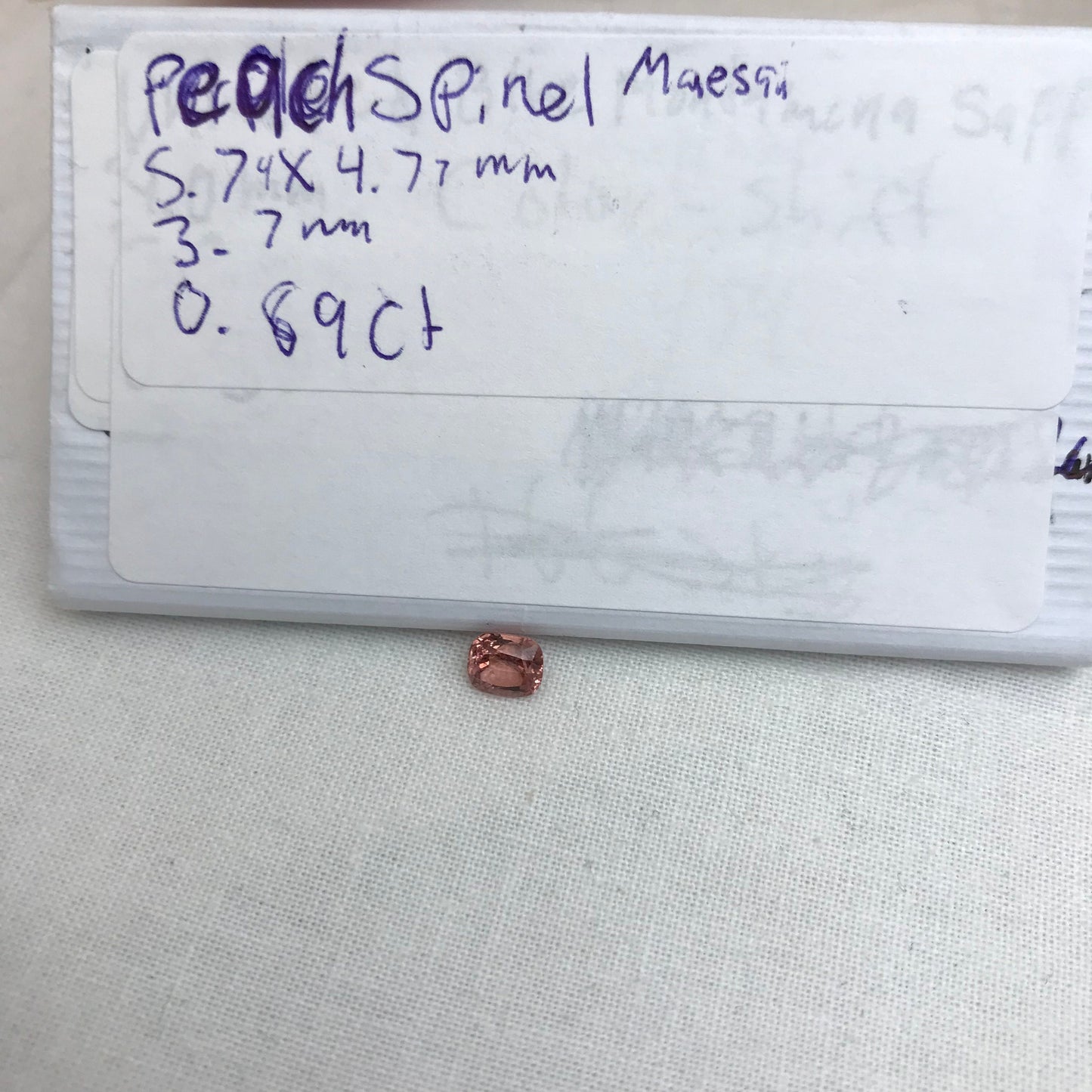 0.89 Ct Natural Peach Cushion Cut, Faceted Loose Gemstone, Orangey Pink Stone