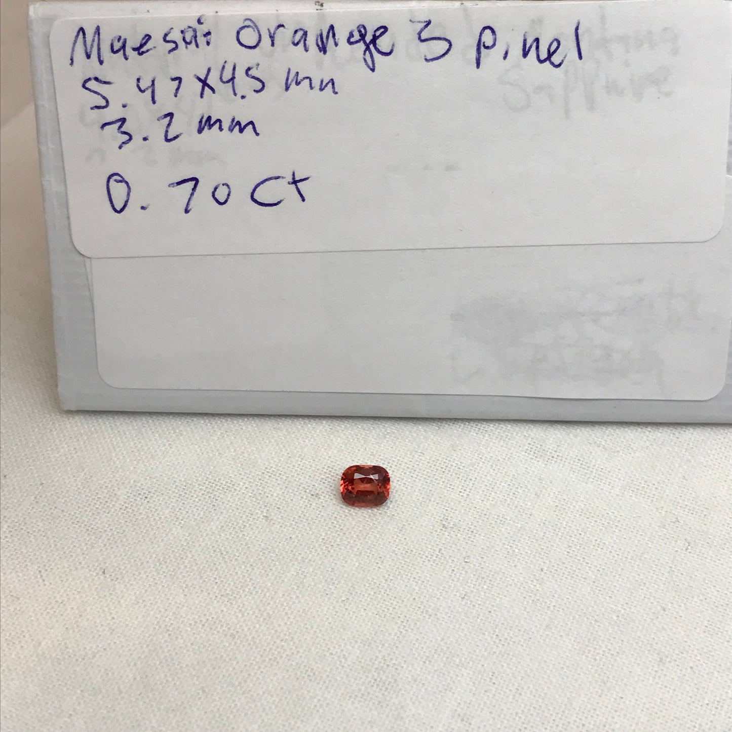 0.70 Ct Natural Orange Spinel Cushion Cut, Faceted Loose Gemstone, 5.5x4.5mm