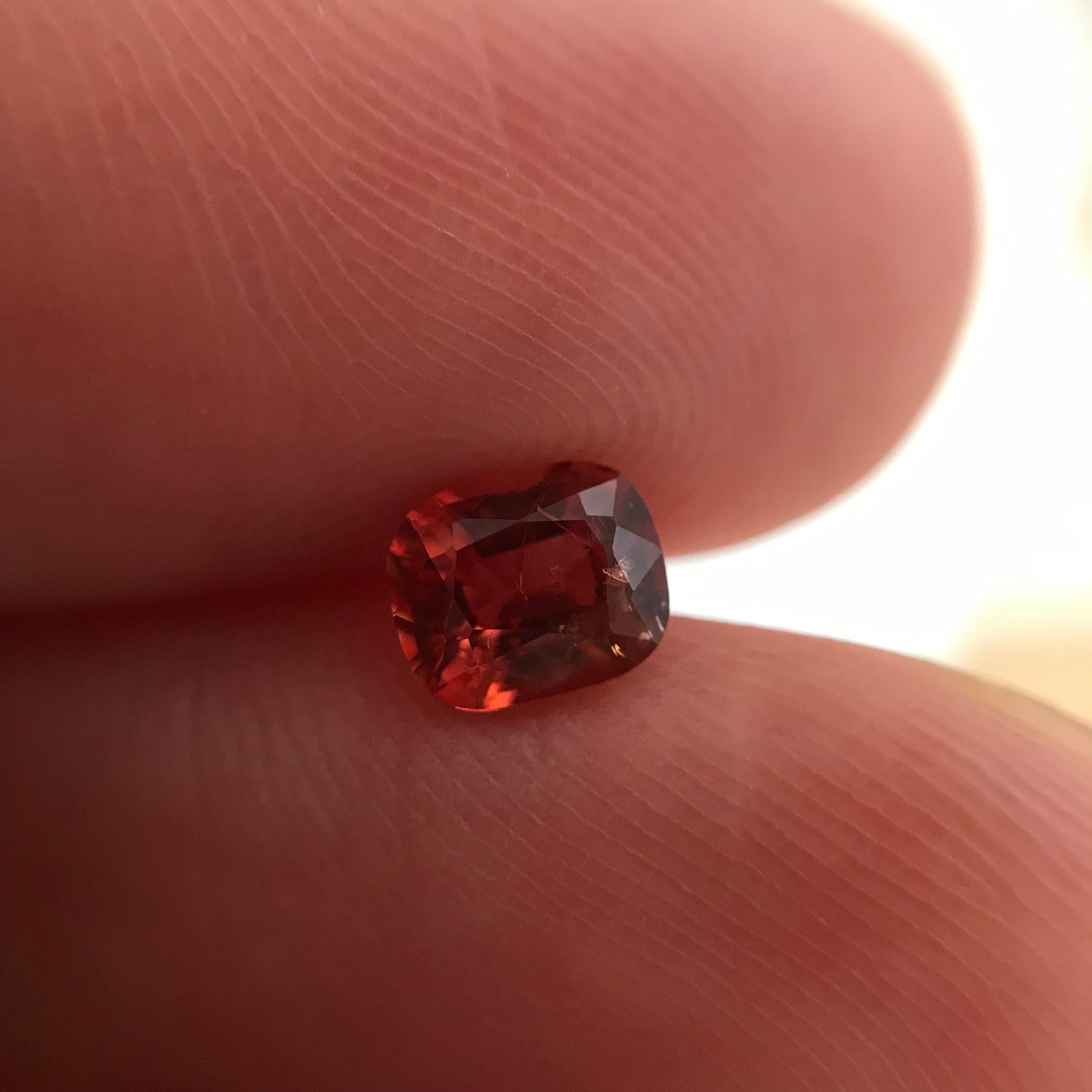 0.70 Ct Natural Orange Spinel Cushion Cut, Faceted Loose Gemstone, 5.5x4.5mm
