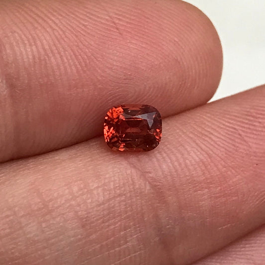 0.70 Ct Natural Orange Spinel Cushion Cut, Faceted Loose Gemstone, 5.5x4.5mm