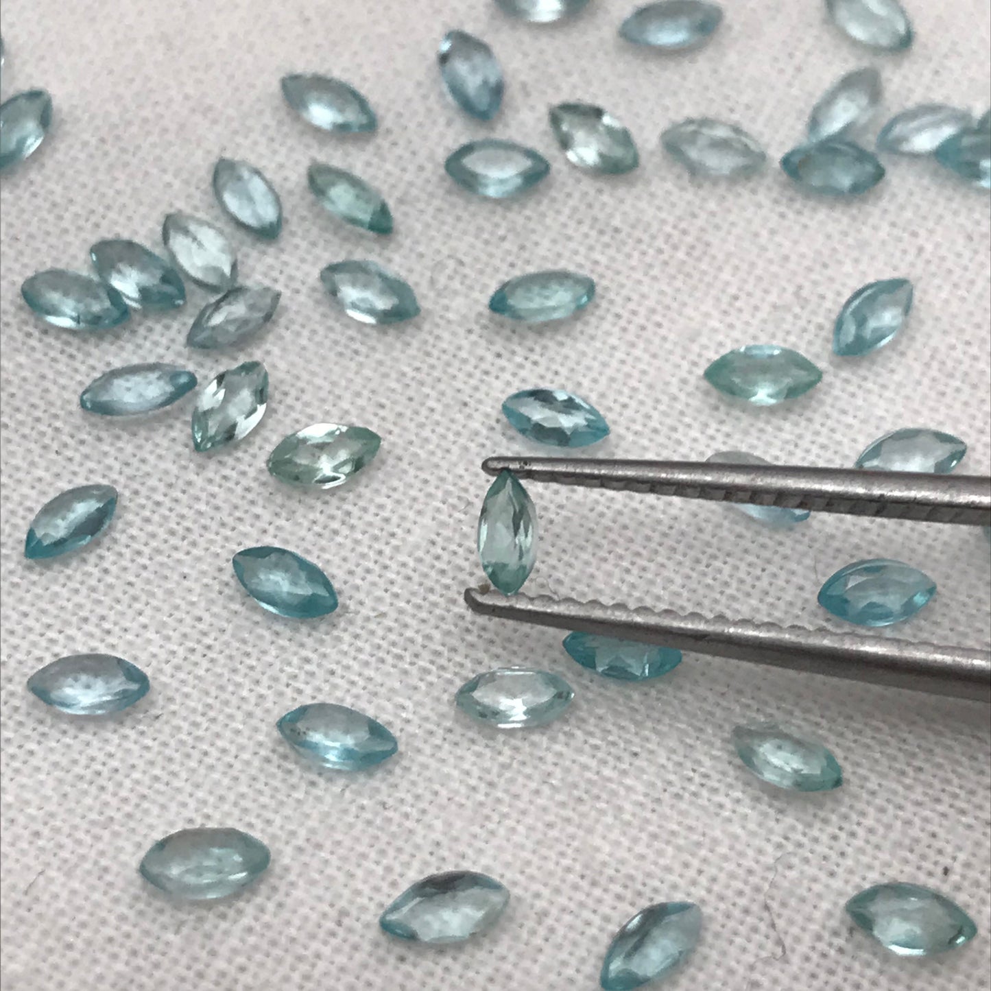 One- 4x2mm Blue Apatite Marquise Cut, Blue Seafoam Faceted Loose Gemstone,  Approx. 0.06-0.10 Carat
