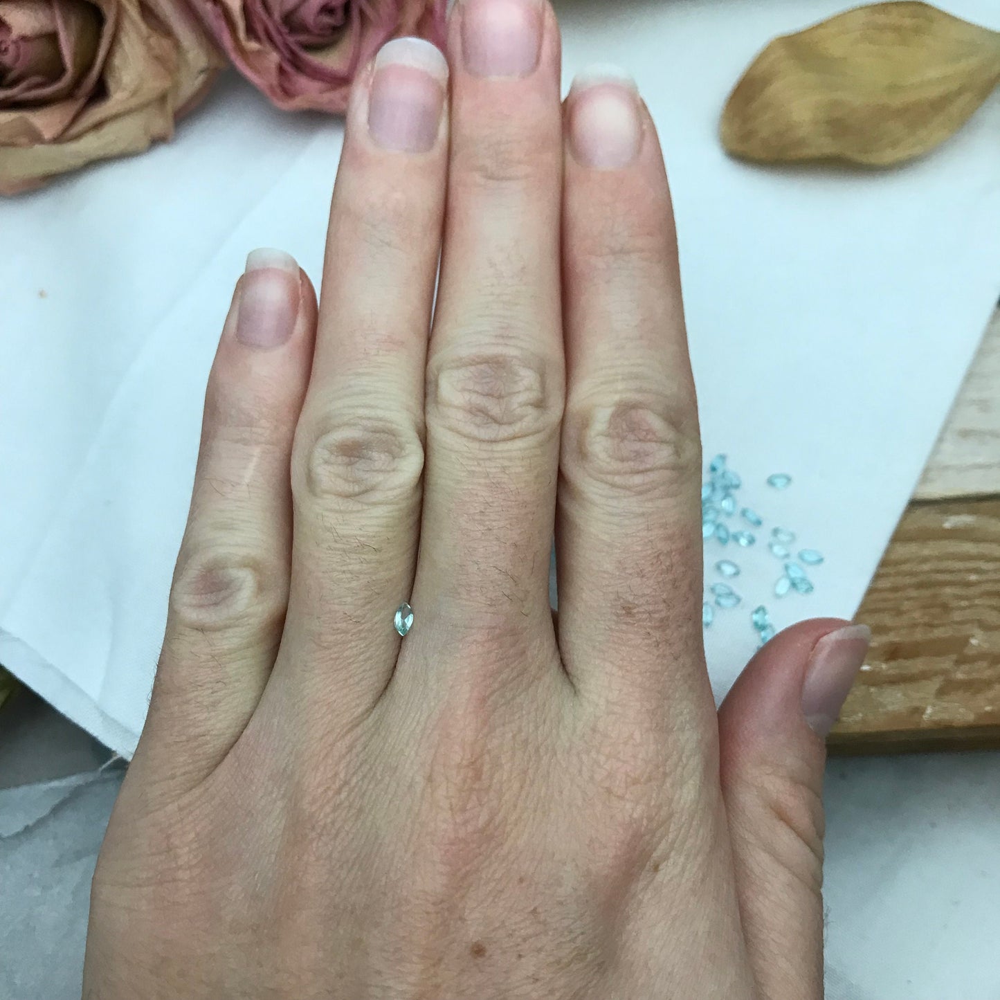 One- 4x2mm Blue Apatite Marquise Cut, Blue Seafoam Faceted Loose Gemstone,  Approx. 0.06-0.10 Carat