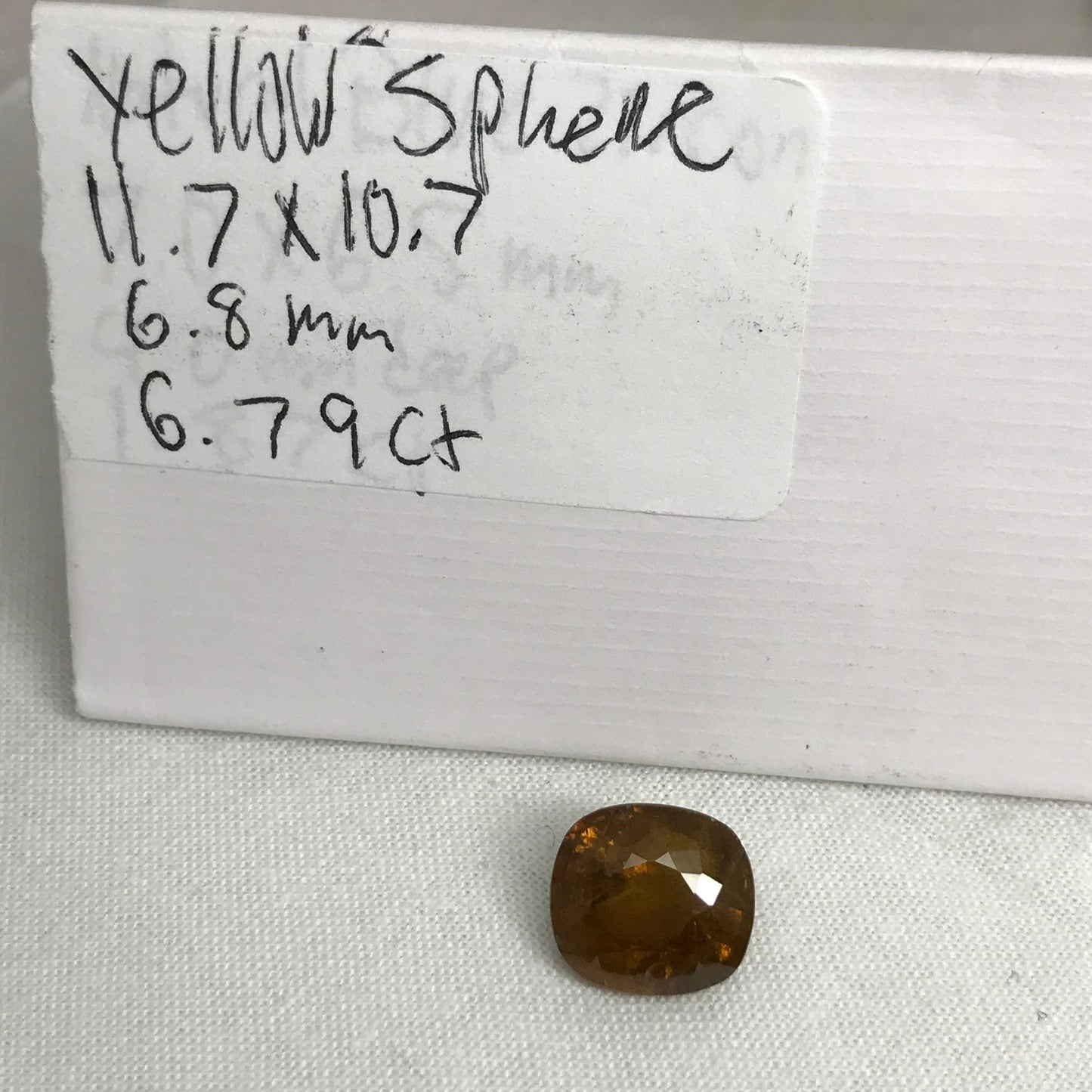 Brownish Yellow Sphene 6.79 Carat 11.7x10.7mm Oval Cut Loose Gemstone