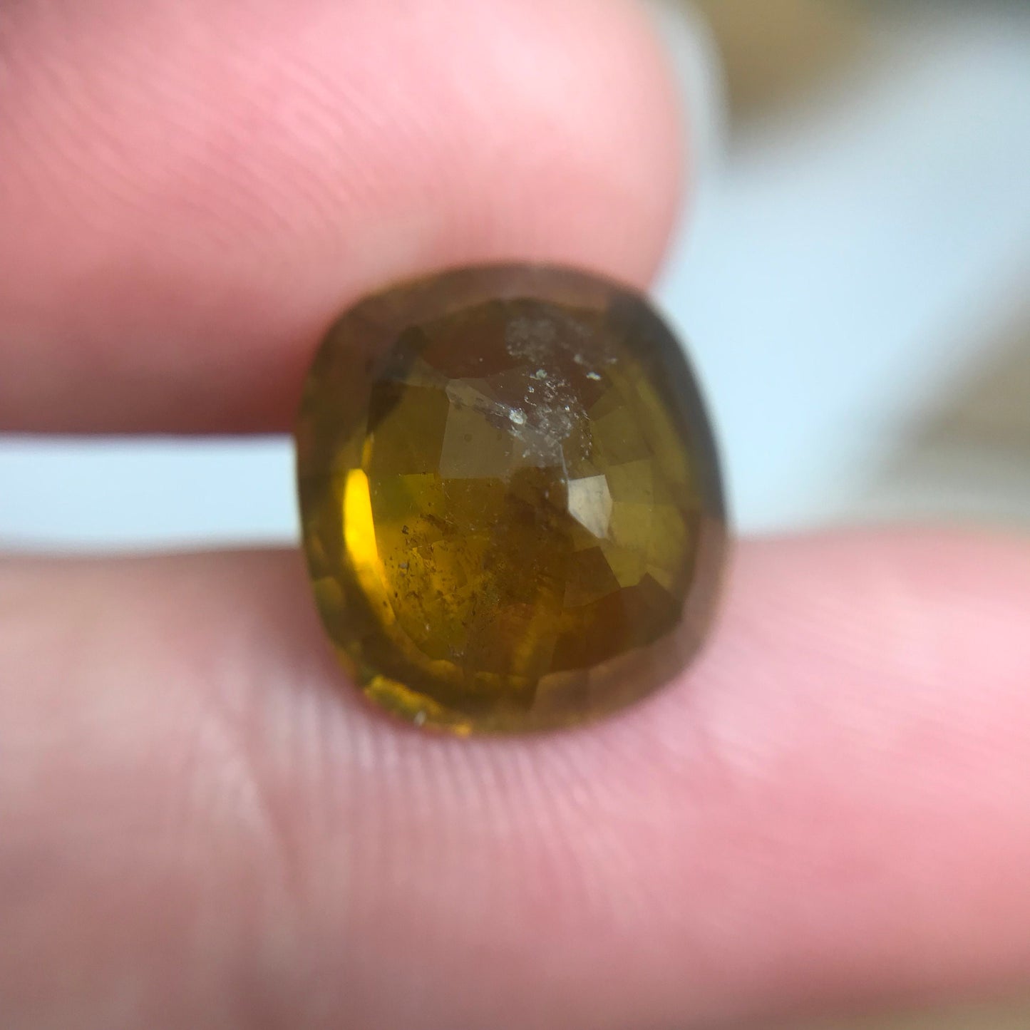 Brownish Yellow Sphene 6.79 Carat 11.7x10.7mm Oval Cut Loose Gemstone