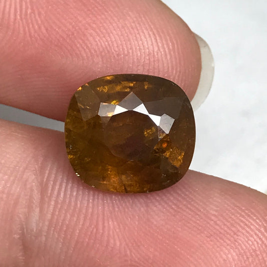Brownish Yellow Sphene 6.79 Carat 11.7x10.7mm Oval Cut Loose Gemstone