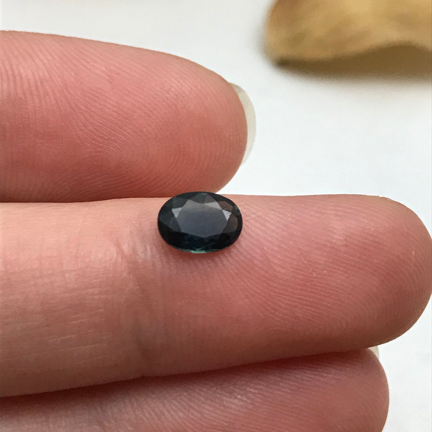 7x5mm Natural Blue Sapphire 0.76 Carats Oval, Recycled/Reclaimed Teal Blue Gemstone, Faceted Loose Recycled Heated Sapphire