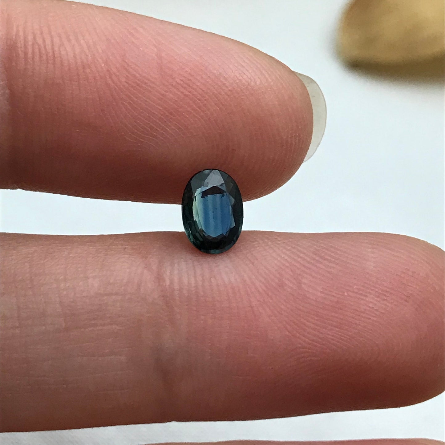 7x5mm Natural Blue Sapphire 0.76 Carats Oval, Recycled/Reclaimed Teal Blue Gemstone, Faceted Loose Recycled Heated Sapphire