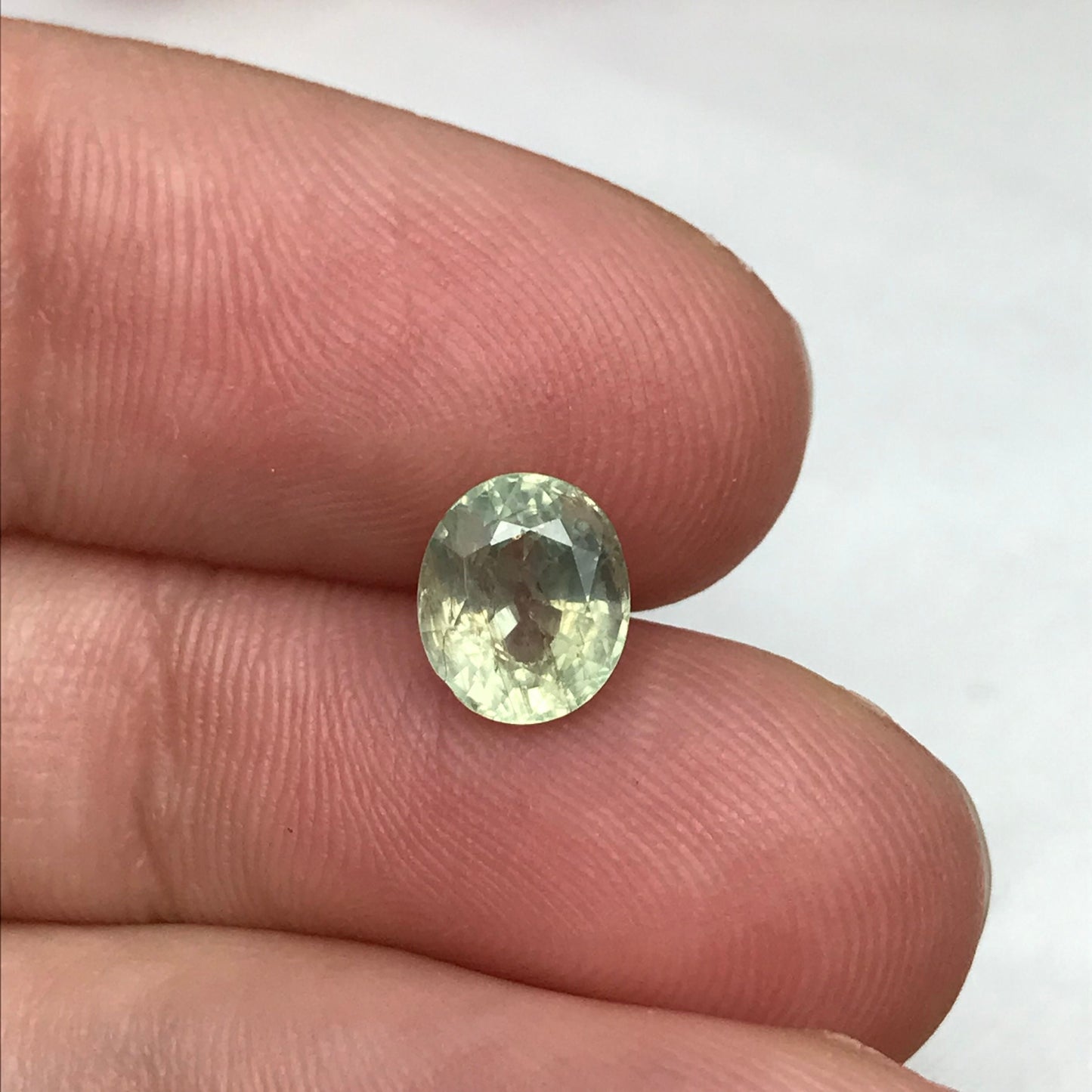 1.79 Carat Green Sapphire 7.25x6.13mm Oval Cut, Unheated Faceted Loose Natural Sapphire, Madagascar