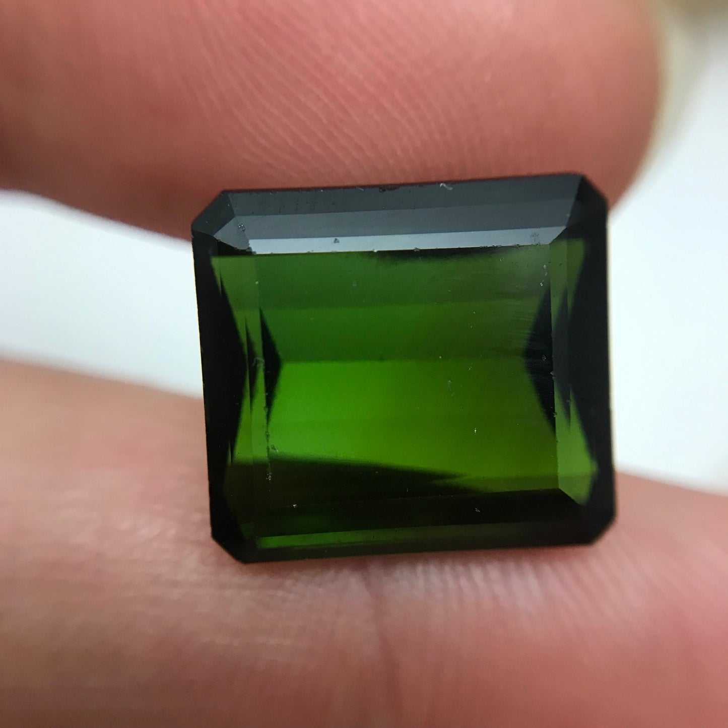 Matching 14x13mm Natural Green Tourmaline Octagon Cut,  24 CTW Loose Recycled Tourmaline, Pair of Large Tourmaline