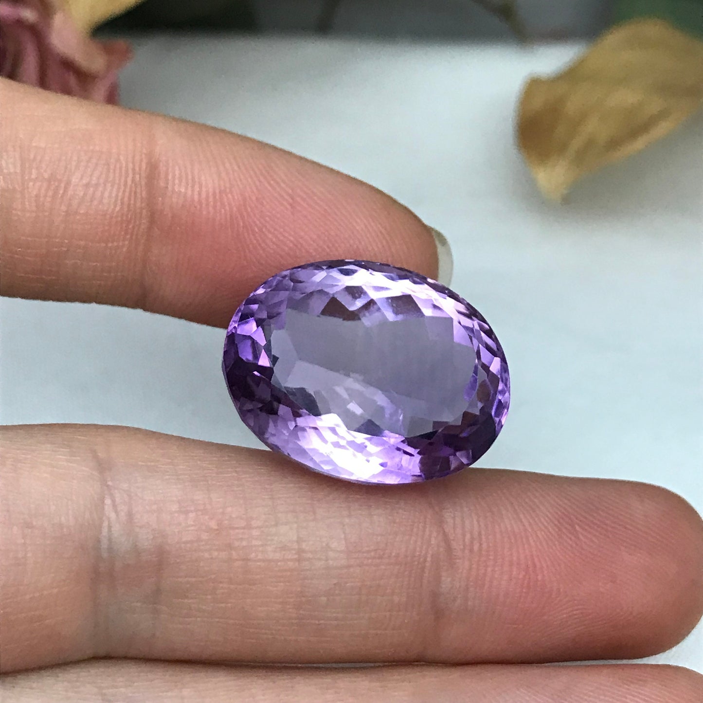 33 Carat Purple Amethyst 22x17.5mm Oval Cut Large Loose Gemstone, Faceted February Birthstone