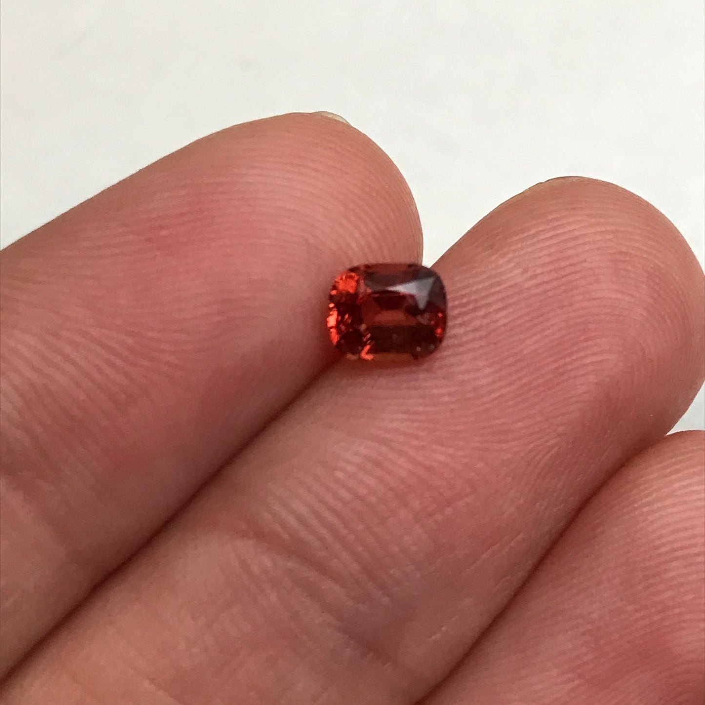 0.70 Ct Natural Orange Spinel Cushion Cut, Faceted Loose Gemstone, 5.5x4.5mm