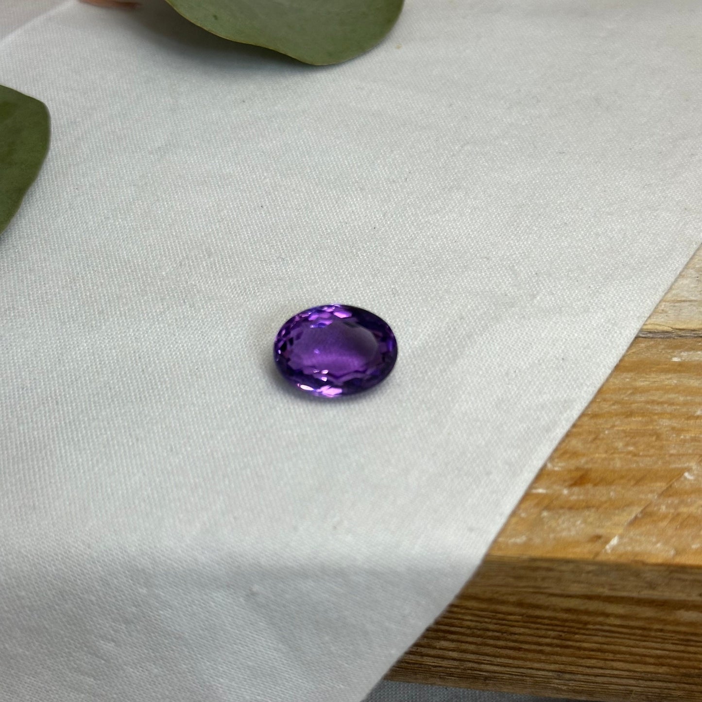 12x16mm Purple Lab Amethyst 10.72 carat, Oval Loose Gem Reclaimed/Recycled Lab Created Gemstone, Fine Scratches