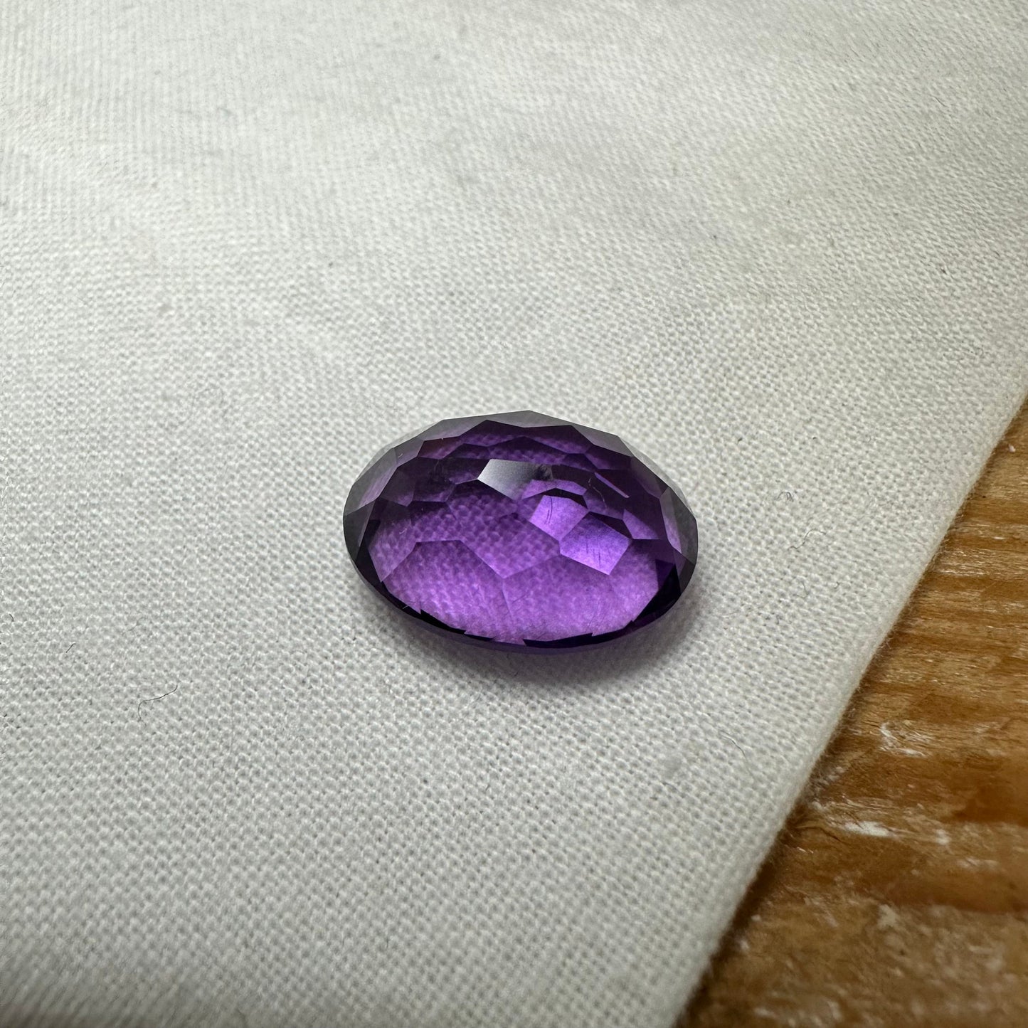 12x16mm Purple Lab Amethyst 10.72 carat, Oval Loose Gem Reclaimed/Recycled Lab Created Gemstone, Fine Scratches