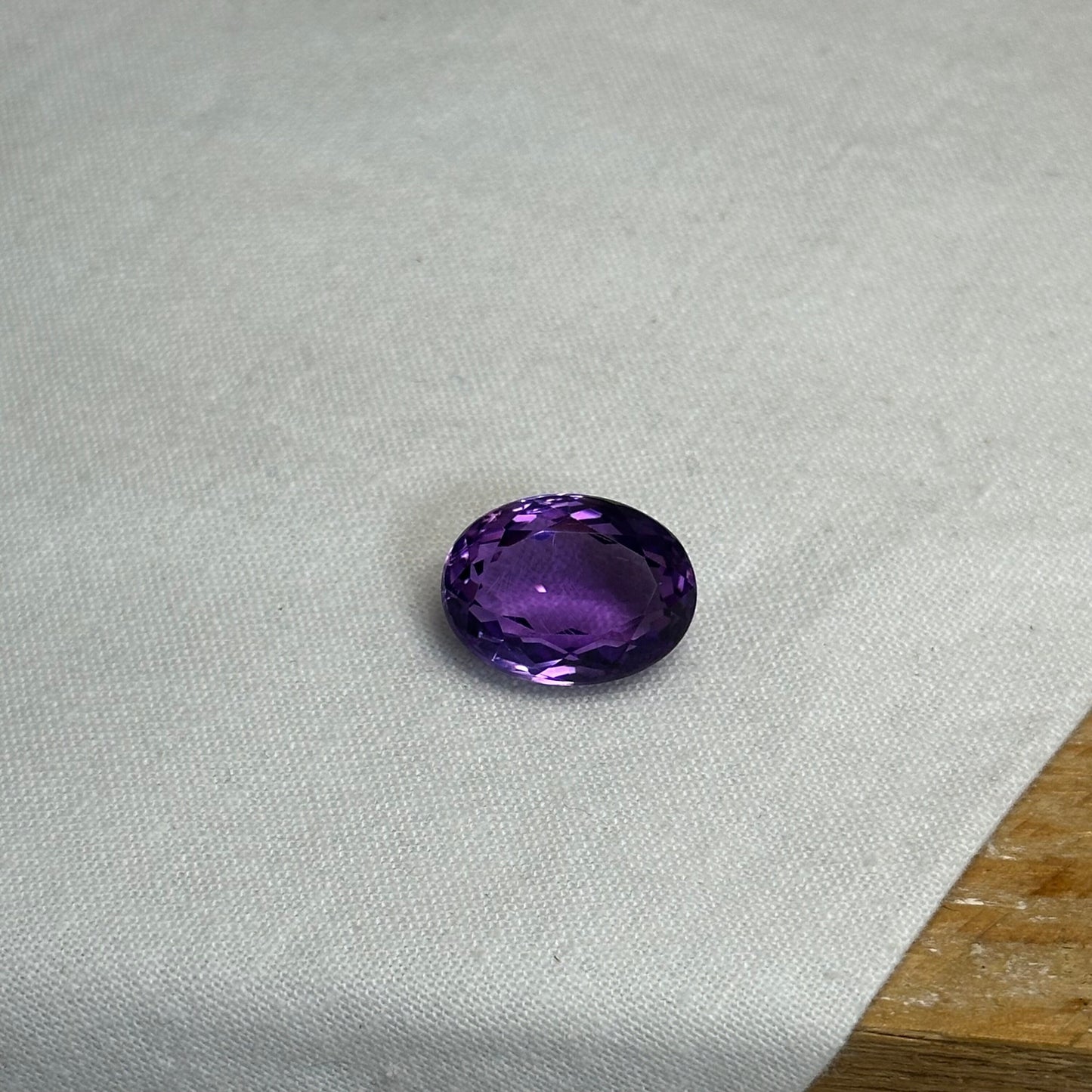 12x16mm Purple Lab Amethyst 10.72 carat, Oval Loose Gem Reclaimed/Recycled Lab Created Gemstone, Fine Scratches