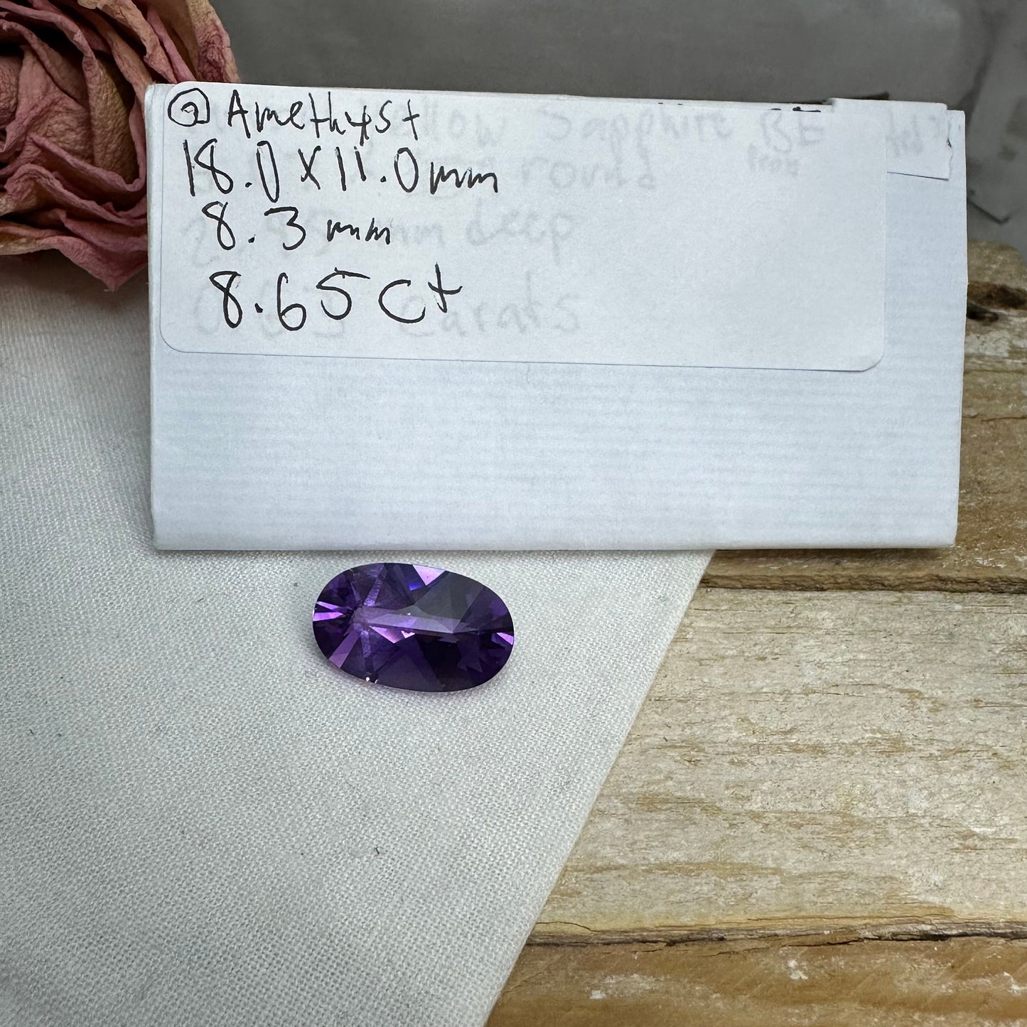 18x11mm Amethyst Fancy Oval cut, 8.65 carat Natural Quartz