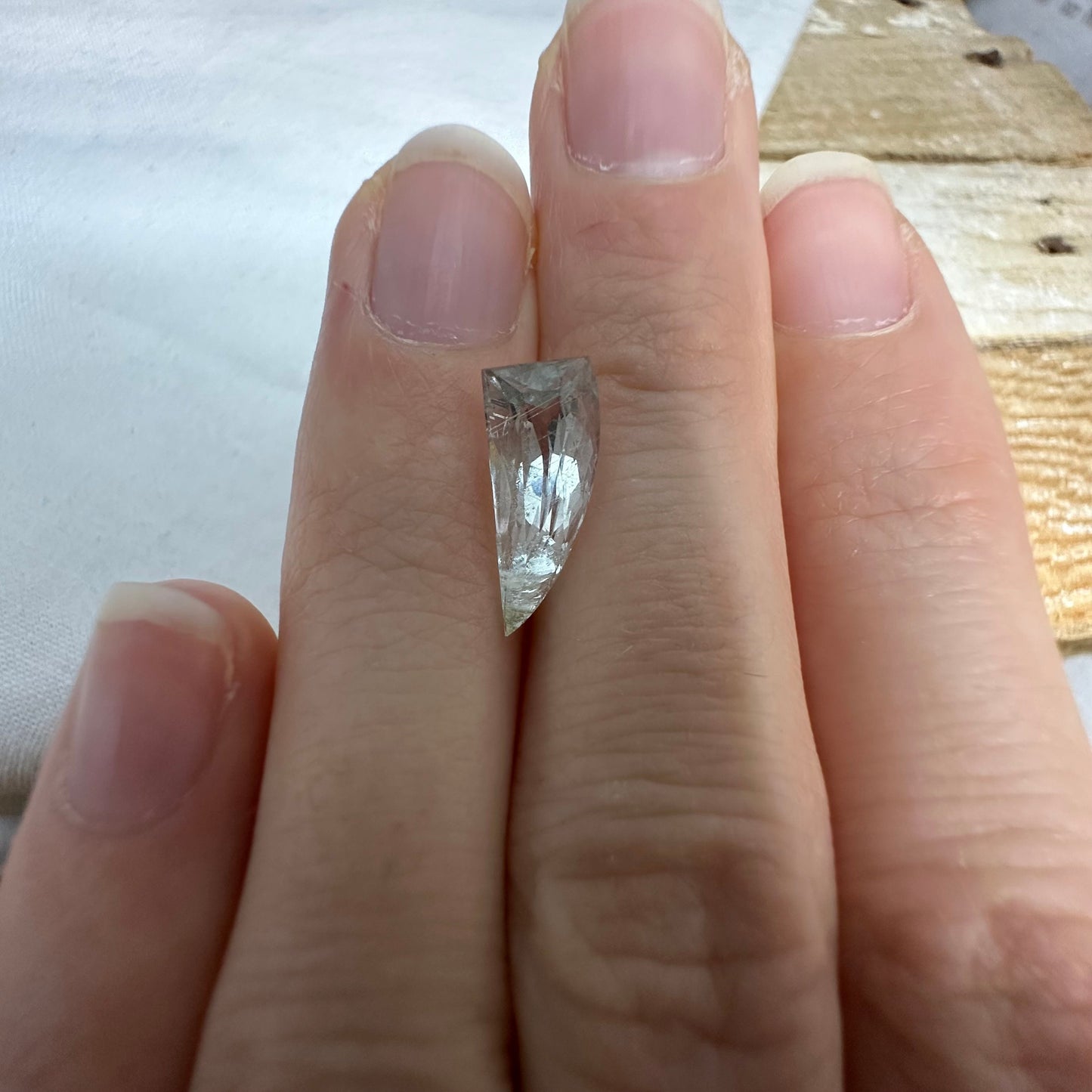 Fancy cut Aquamarine 2.49 carat 13.7x6mm Unique Cut Natural Light Aquamarine, Faceted Loose Gem, Freeform