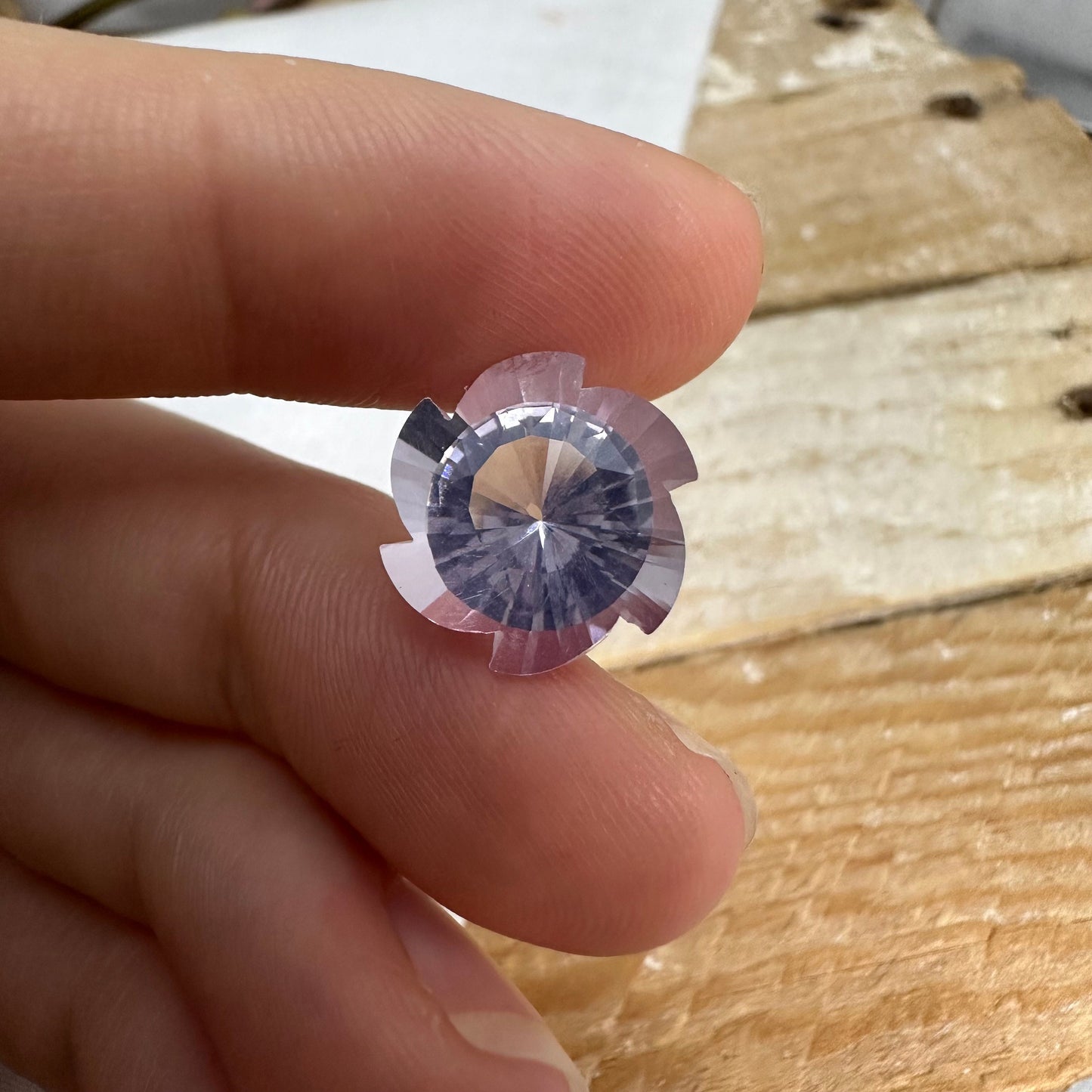 Fancy Cut Lavender Quartz 7.42 Carat 13.5x13mm Loose Faceted Gem, Unmounted Gemstone, Winter Gem