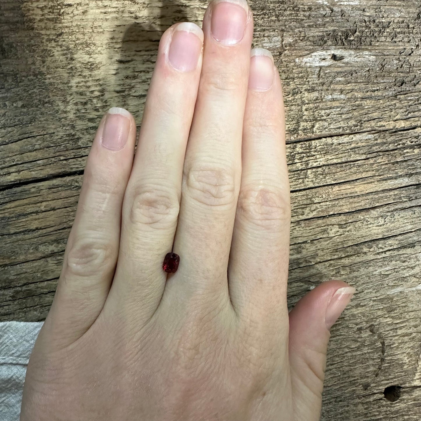 0.66 Ct  Natural Red Spinel, Faceted 5.6x4.2mm Cushion cut