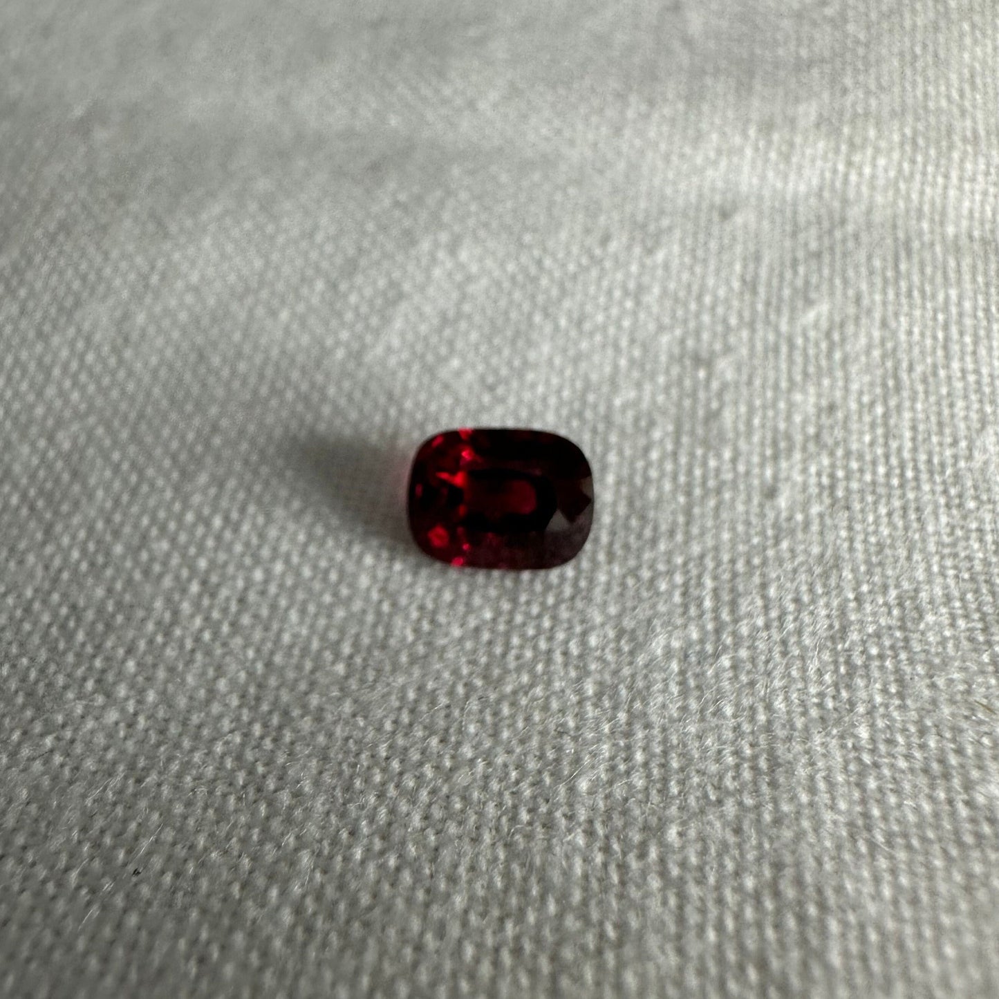 0.66 Ct  Natural Red Spinel, Faceted 5.6x4.2mm Cushion cut