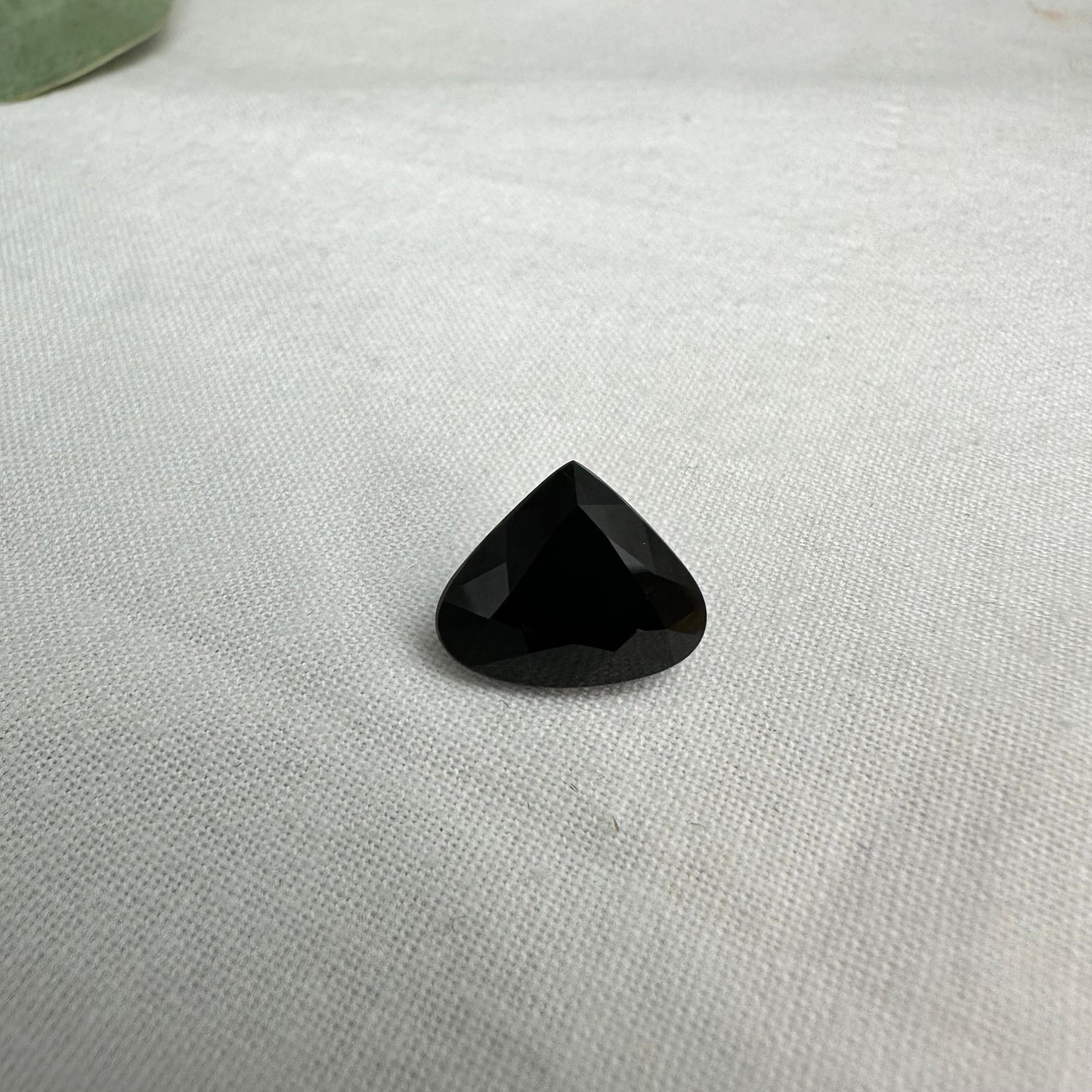 Large Natural Dark Green Tourmaline 13.7x11.6mm 7.25 carat, Fat Pear Cut Faceted