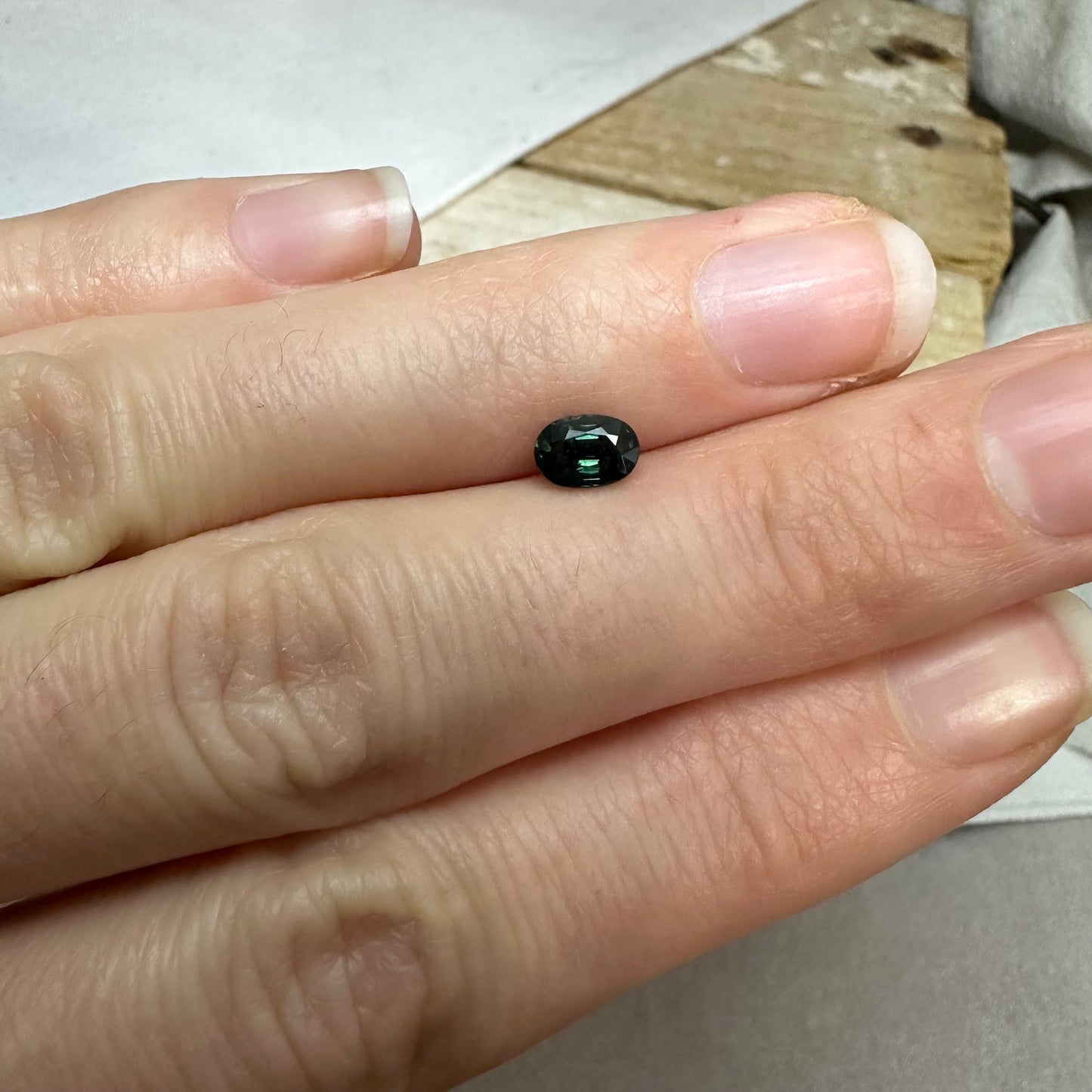 0.68 Green Sapphire 6x4.2mm Oval Cut, Faceted Loose Natural Heated Sapphire - 6x4mm