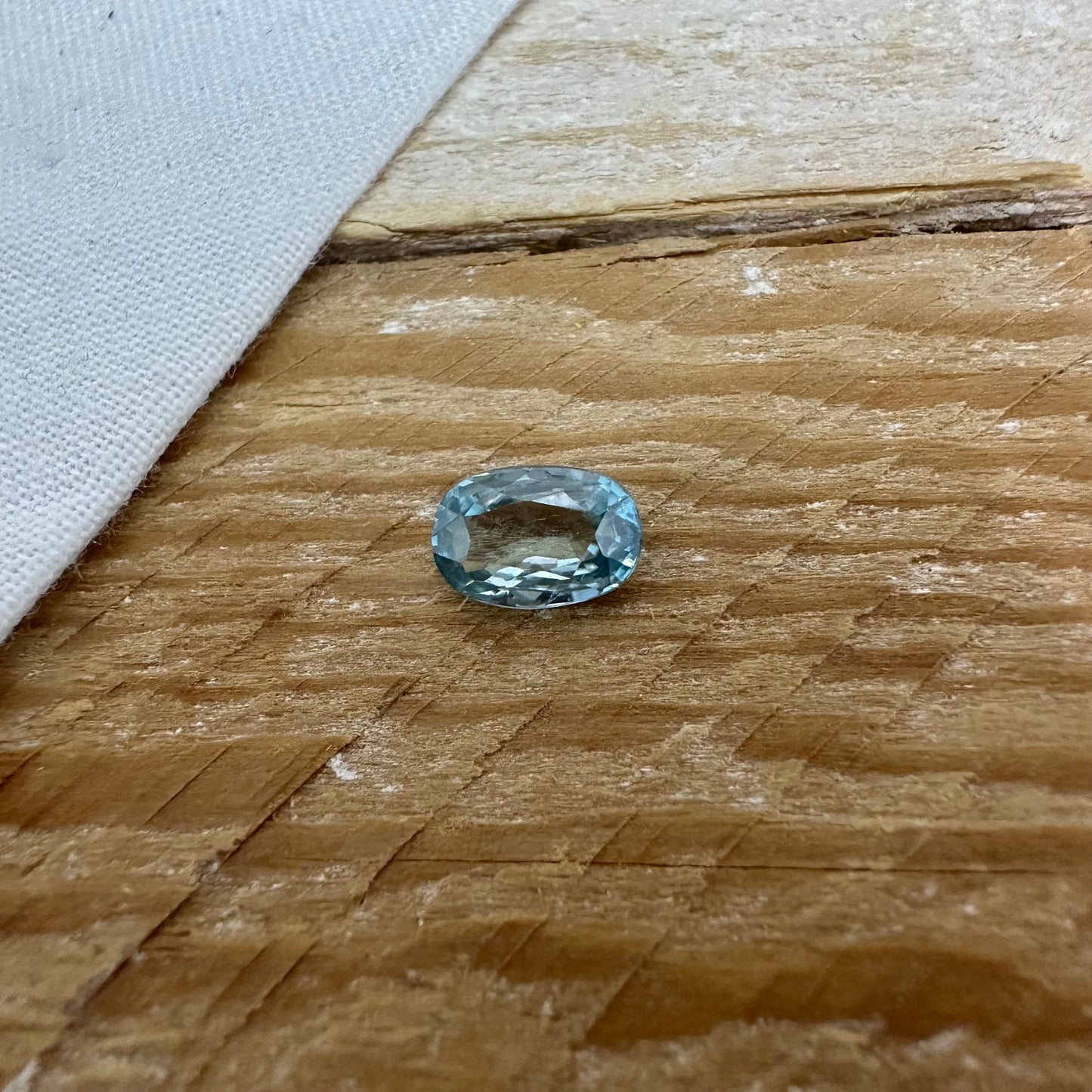 Light Blue Zircon 1.43 carat, 7.7x5.2mm Oval cut Gemstone, Natural Loose Greenish Blue Zircon December Birthstone