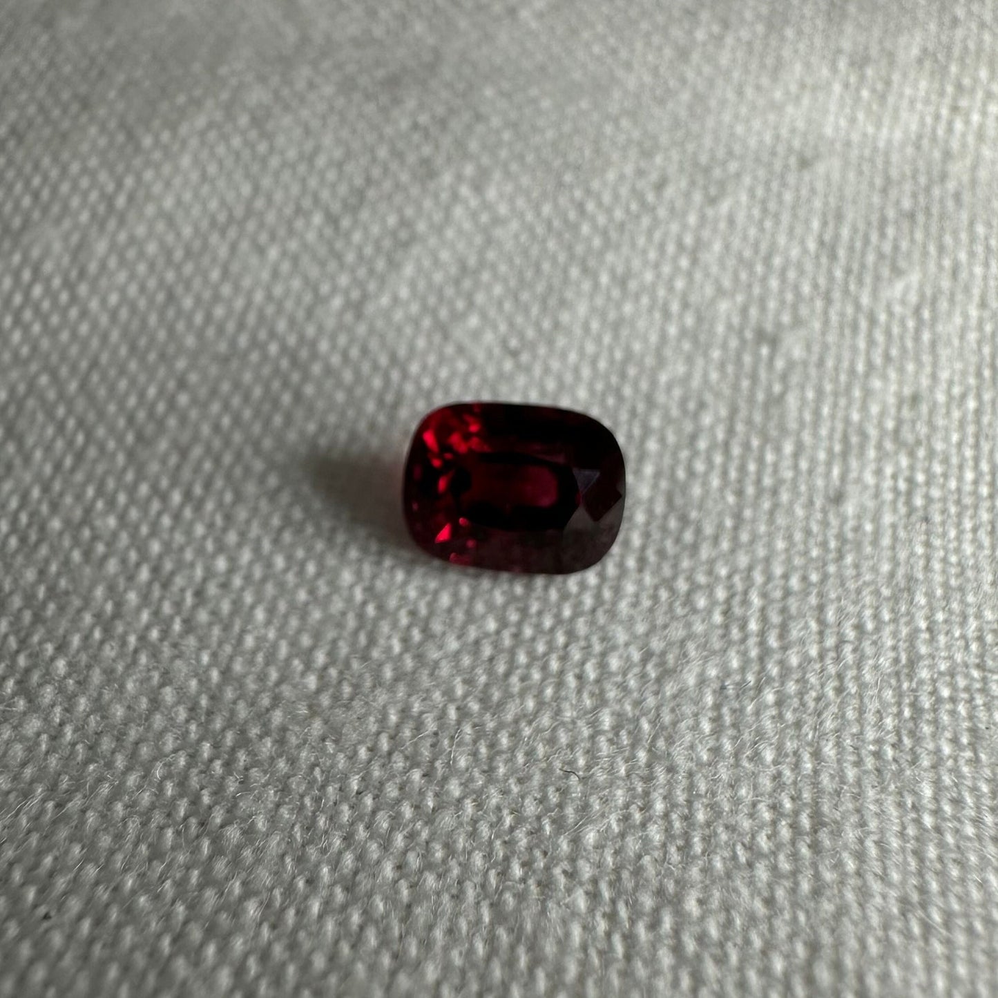 0.66 Ct  Natural Red Spinel, Faceted 5.6x4.2mm Cushion cut