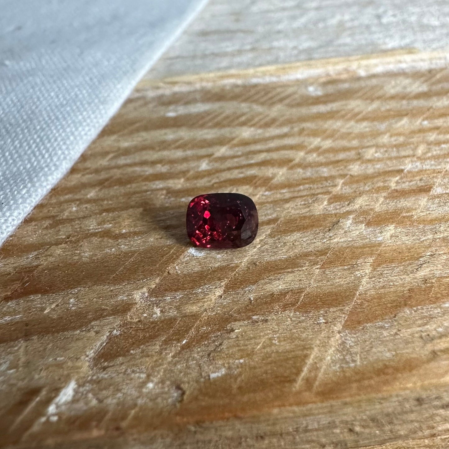 0.66 Ct  Natural Red Spinel, Faceted 5.6x4.2mm Cushion cut