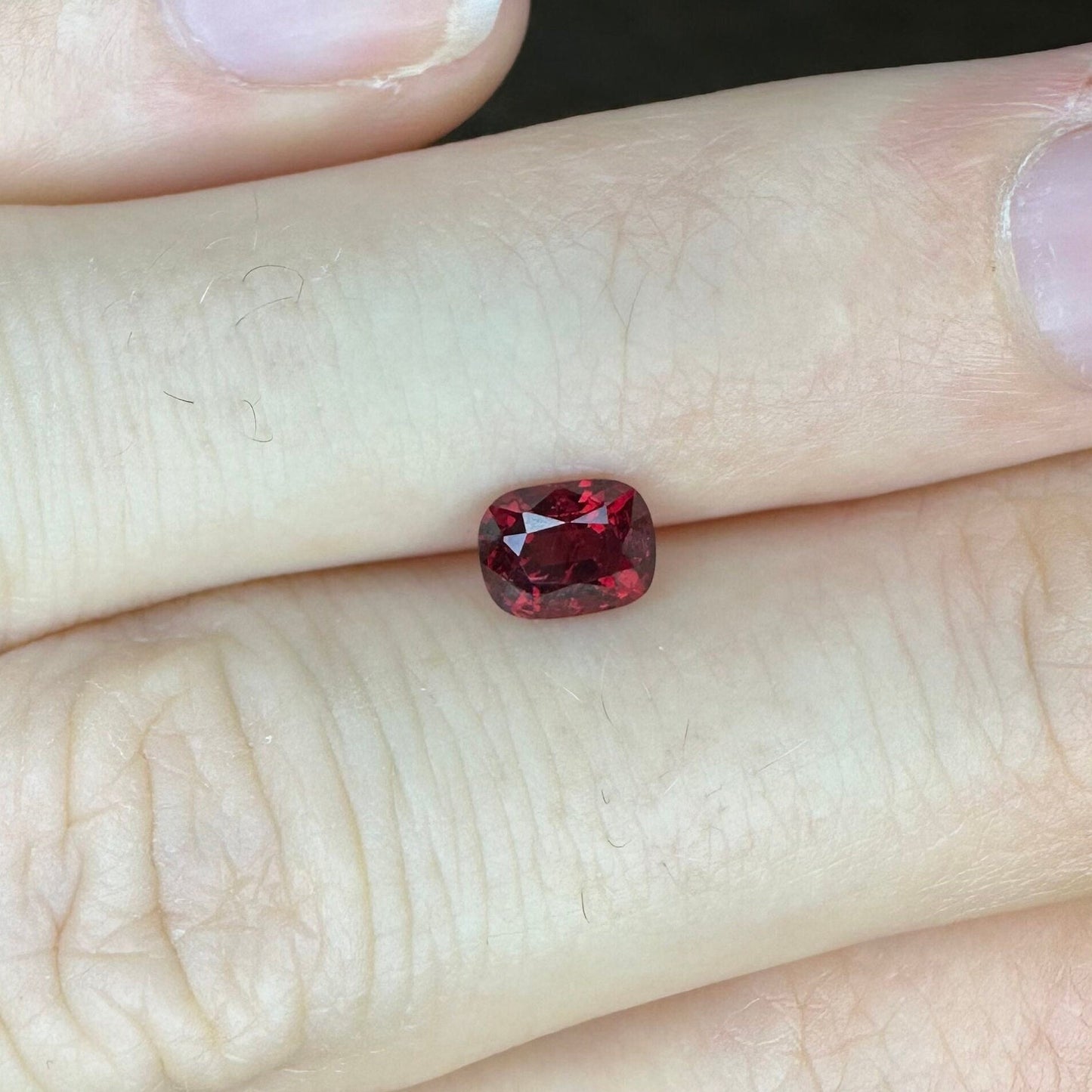 0.66 Ct  Natural Red Spinel, Faceted 5.6x4.2mm Cushion cut