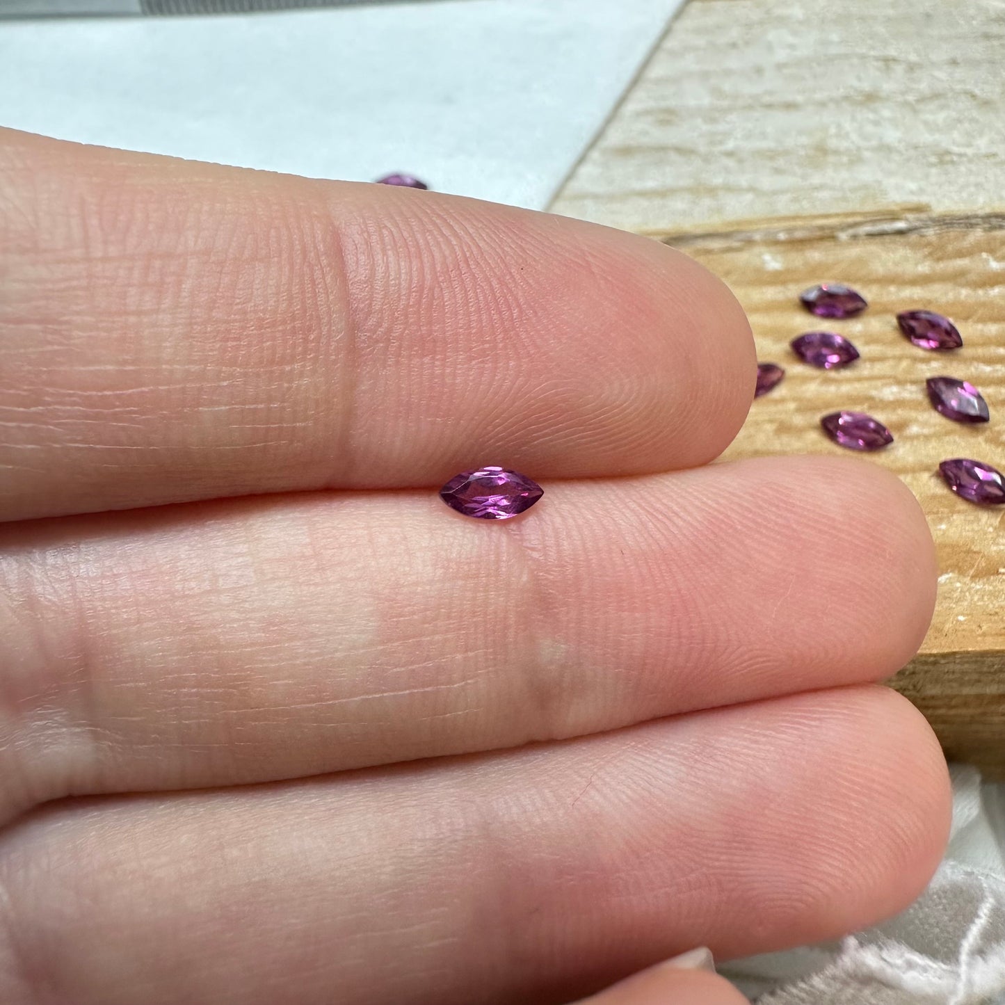 ONE- Purple Garnet 5x2.5mm Marquise Cut, Unmounted Faceted Loose Gemstone for Jewelry Setting