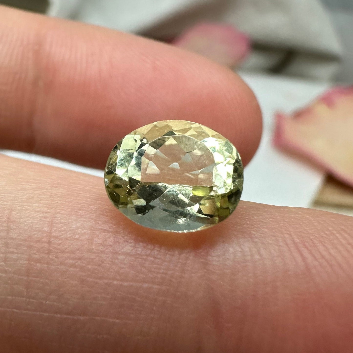 2 Carat Yellow Labradorite 8.65x7.15mm Oval