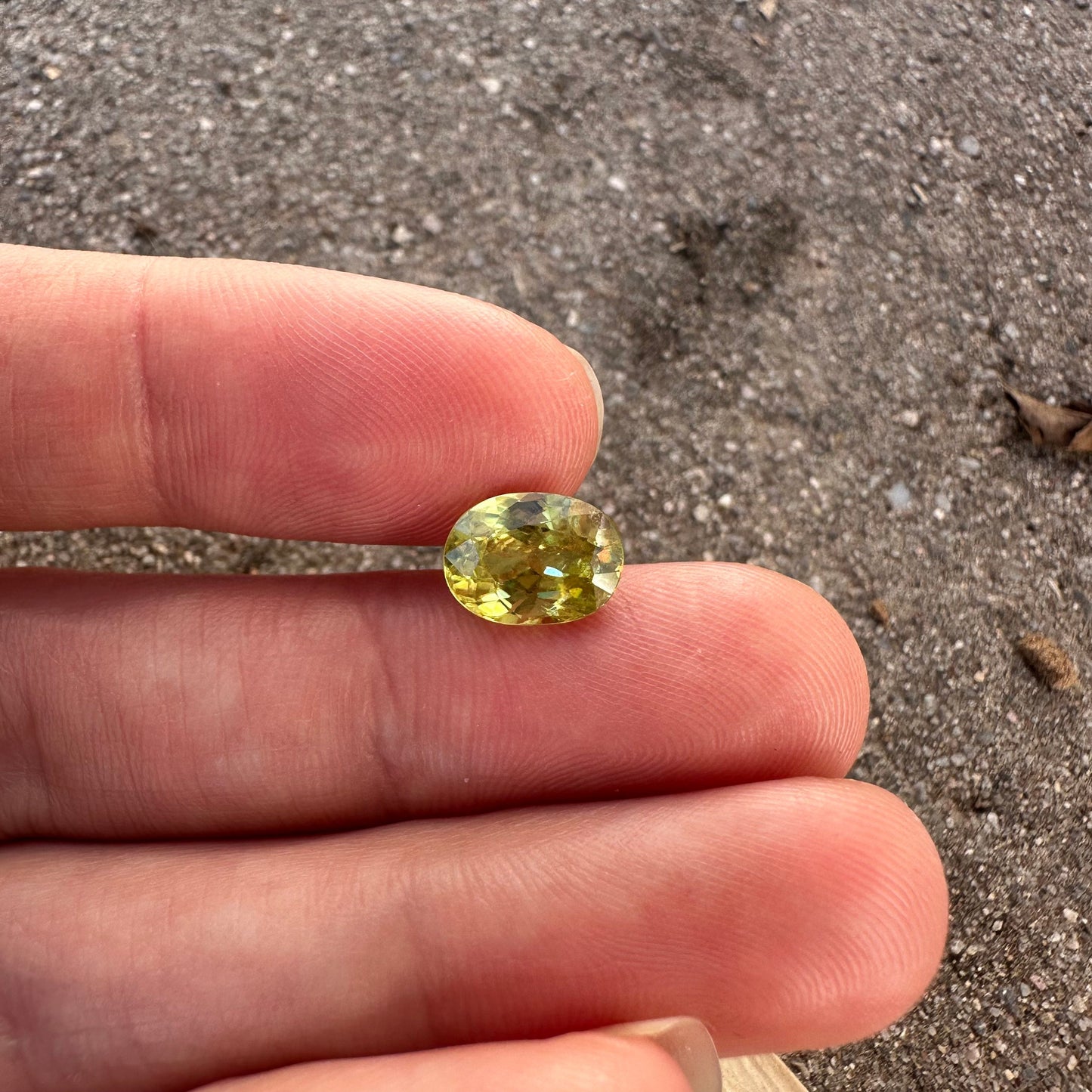 2 Carat Yellow Green Sphene 9x7mm Oval