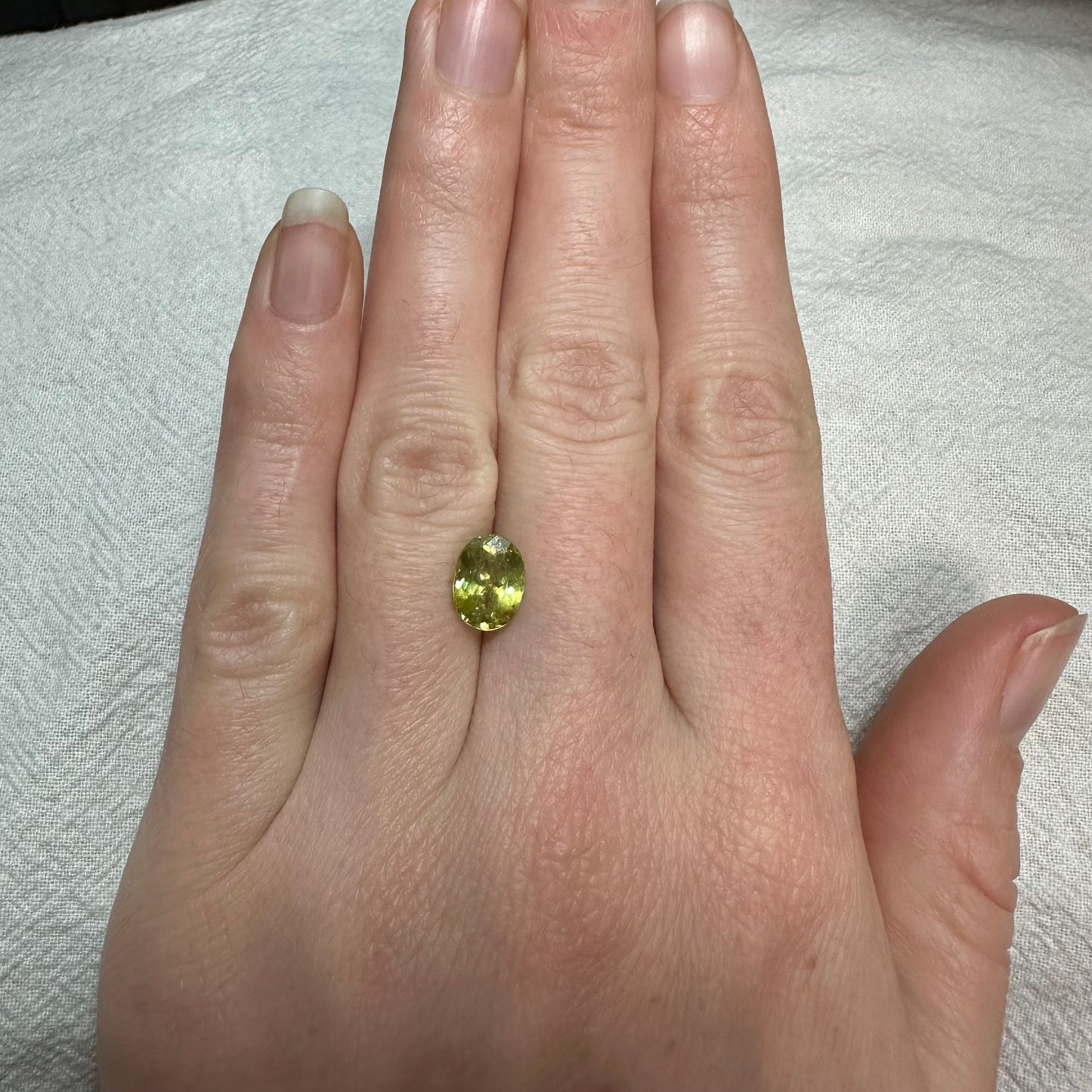 2 Carat Yellow Green Sphene 9x7mm Oval