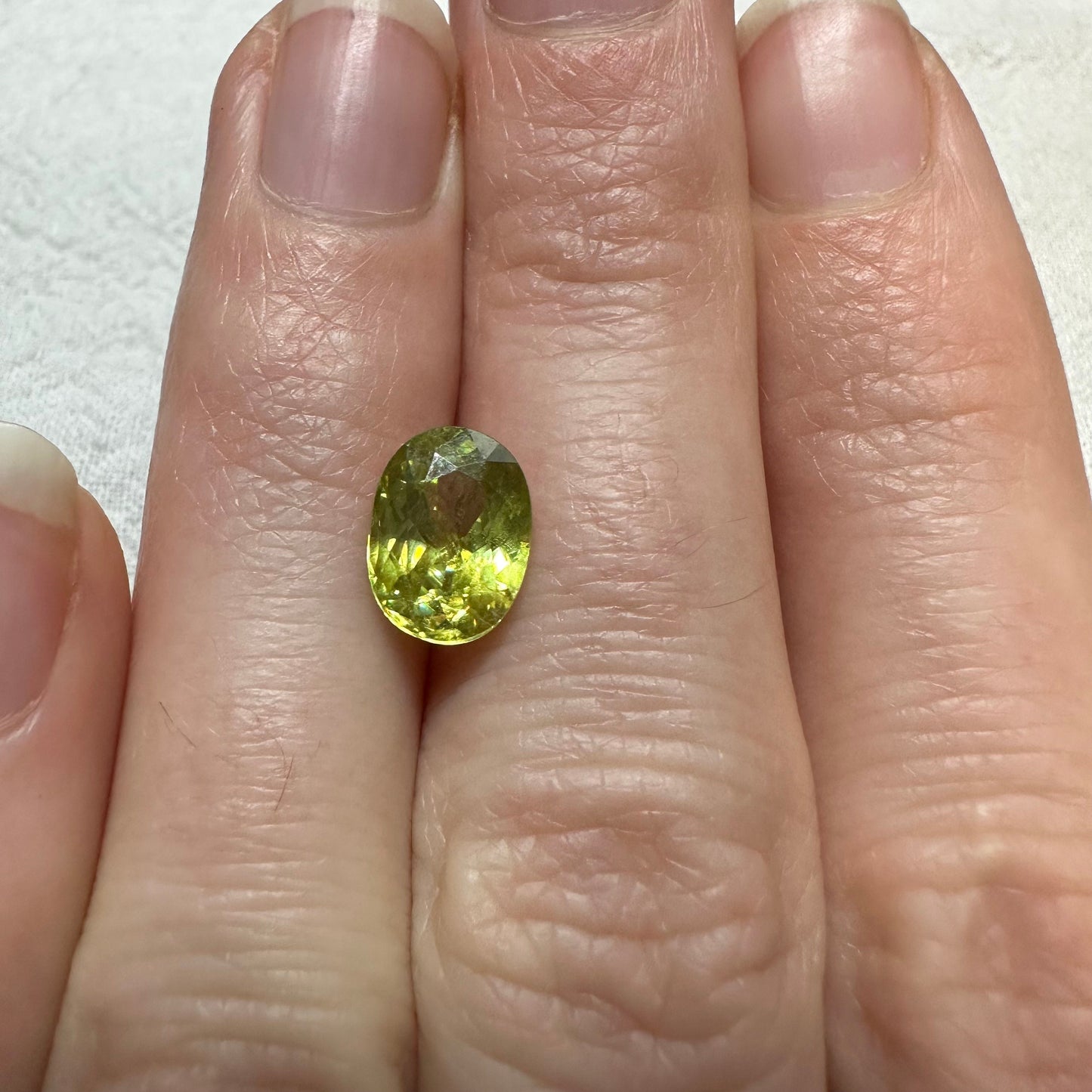 2 Carat Yellow Green Sphene 9x7mm Oval