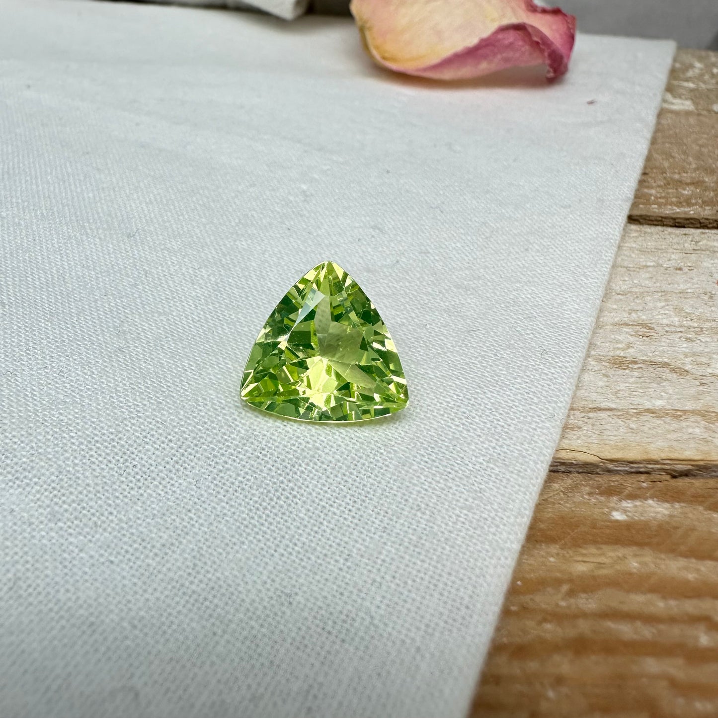 7.6 Carat Green Lab Spinel 13mm Trillion