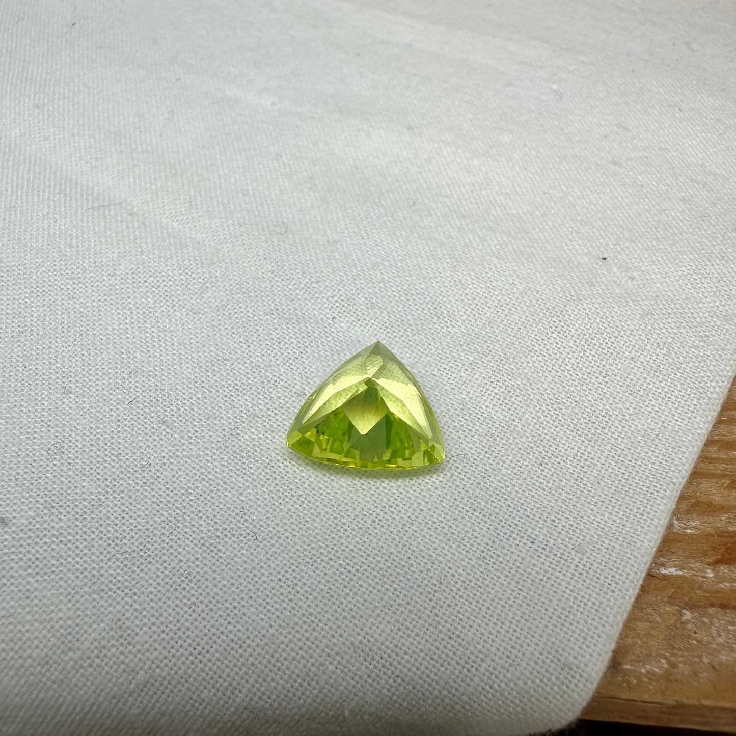 7.6 Carat Green Lab Spinel 13mm Trillion