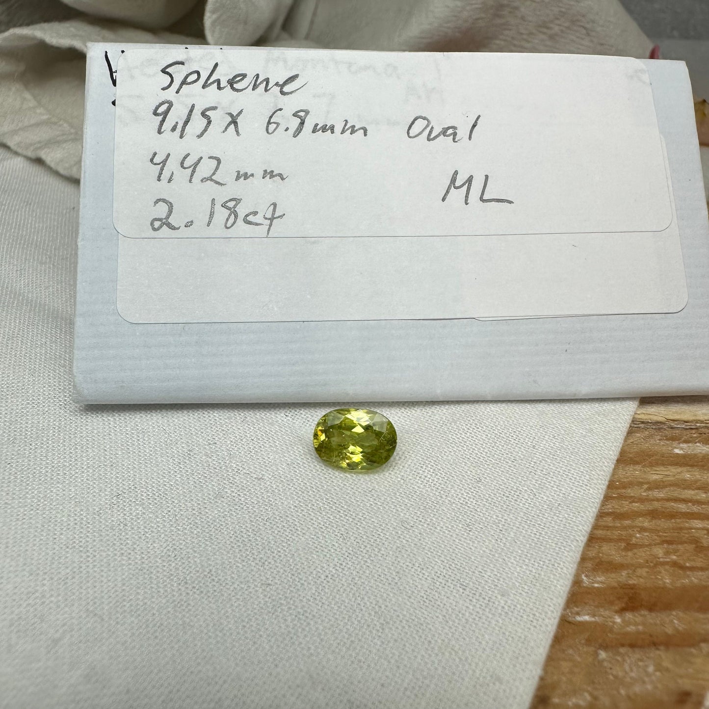 2 Carat Yellow Green Sphene 9x7mm Oval