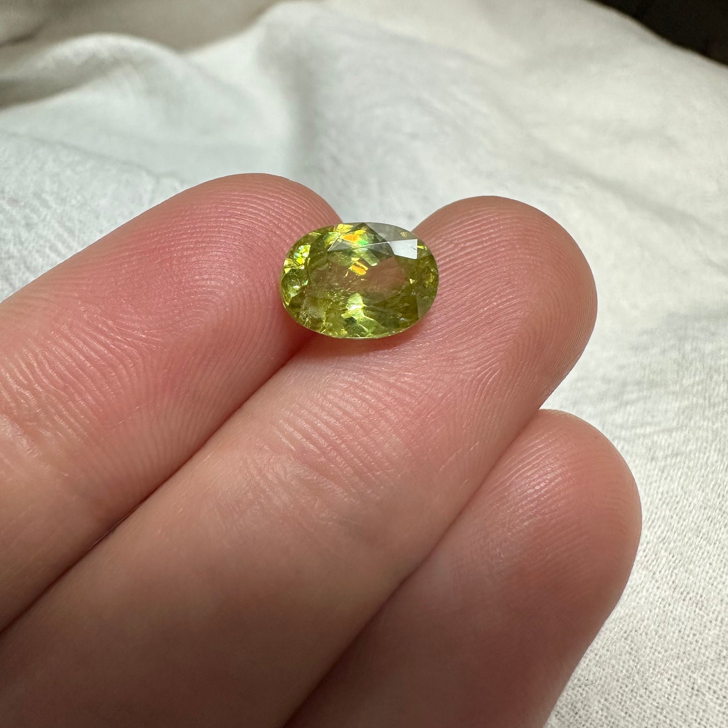 2 Carat Yellow Green Sphene 9x7mm Oval